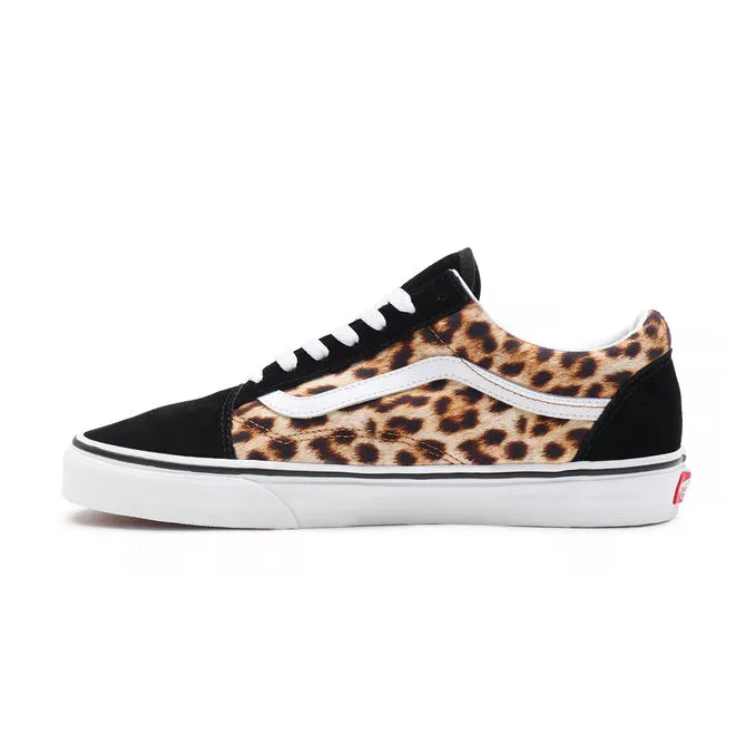 Old School Leopard Sneakers Women Black White