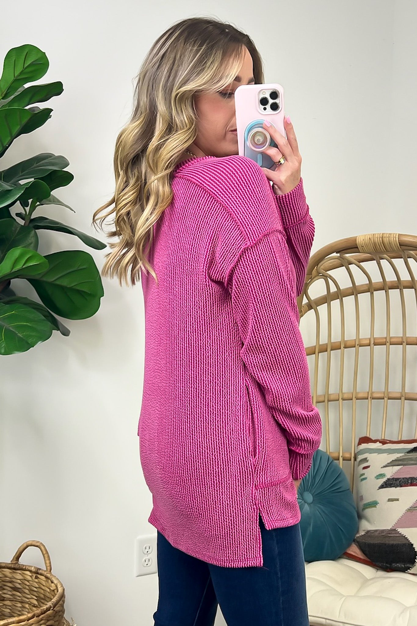 Olenah Rib Knit Long Sleeve Top - Clearance