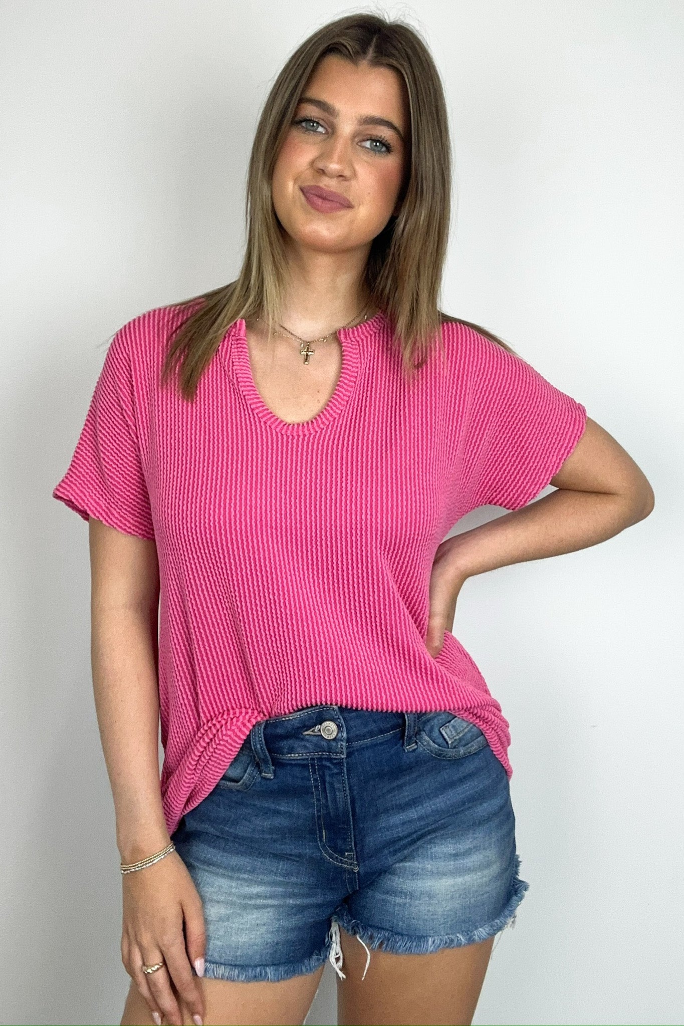 Oriana Rib V-Neck Top