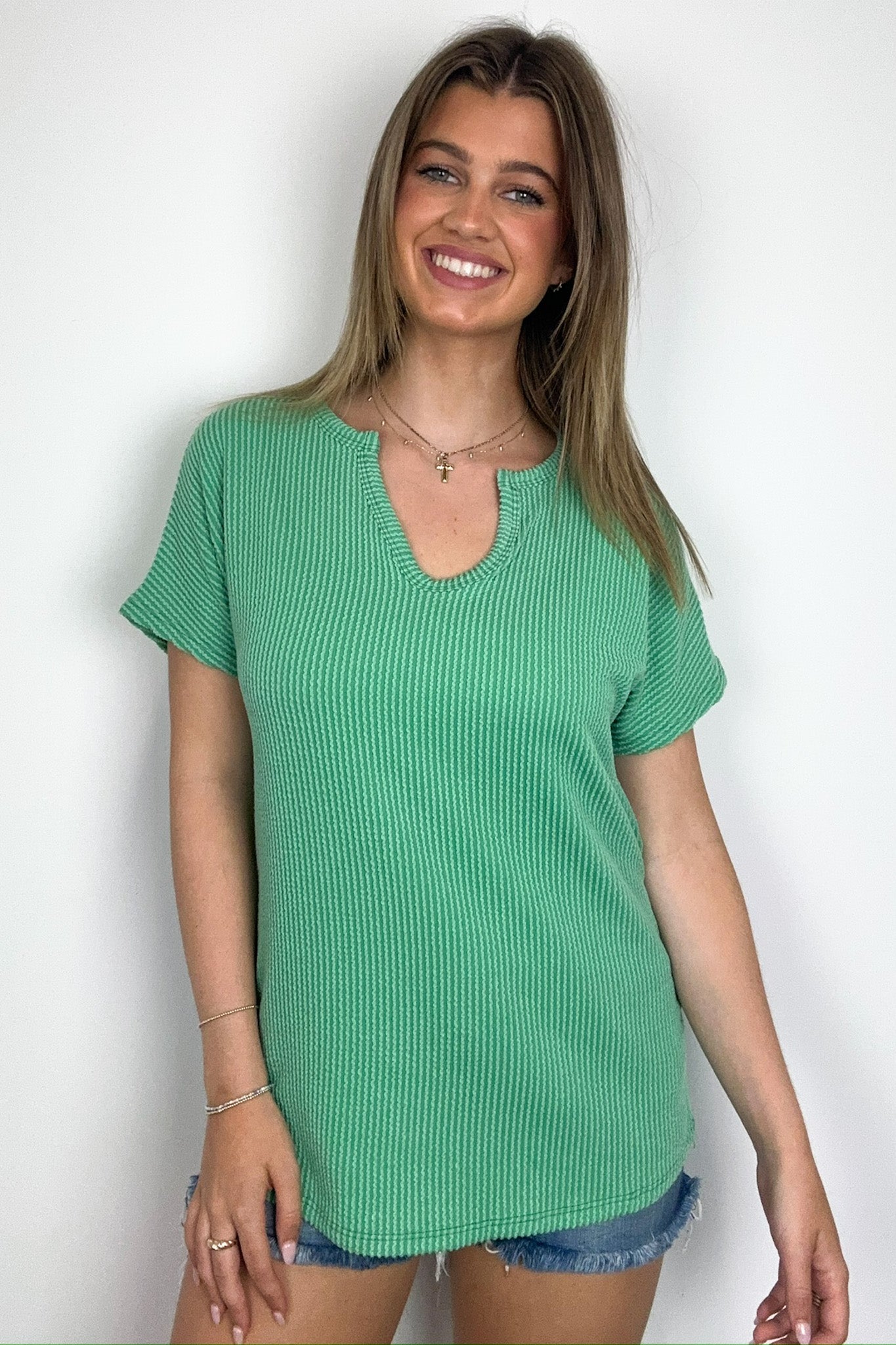 Oriana Rib V-Neck Top