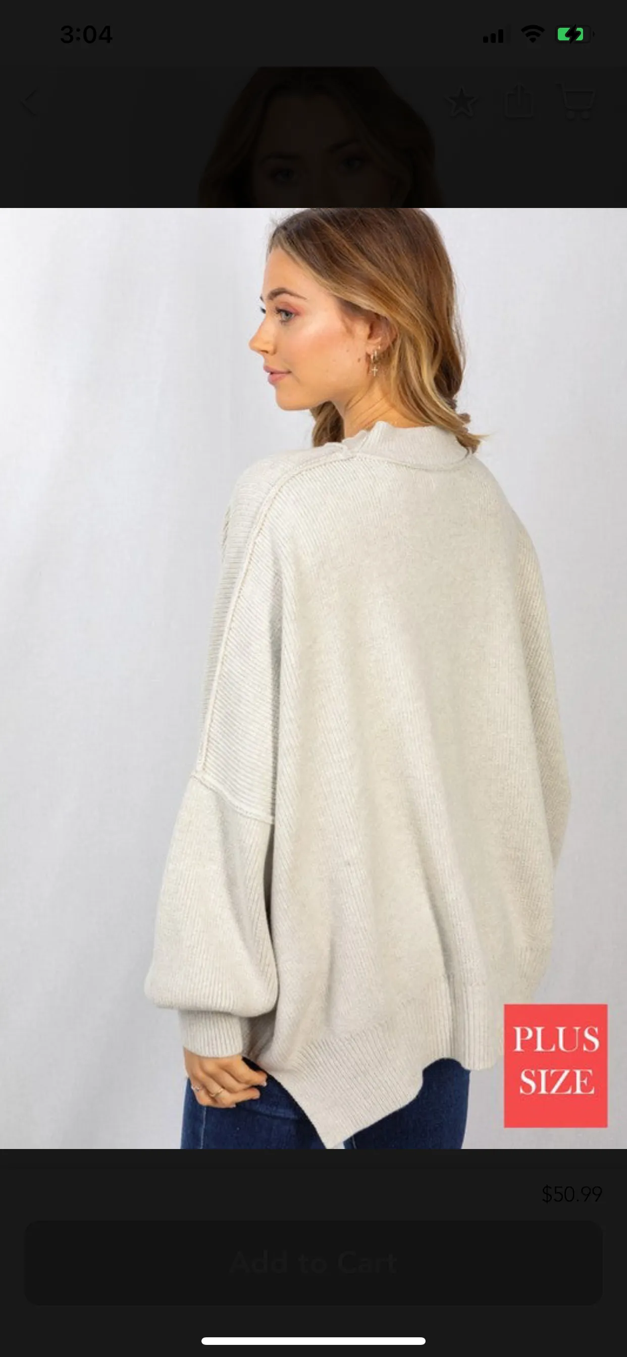 Oversized Sweater with Stitching