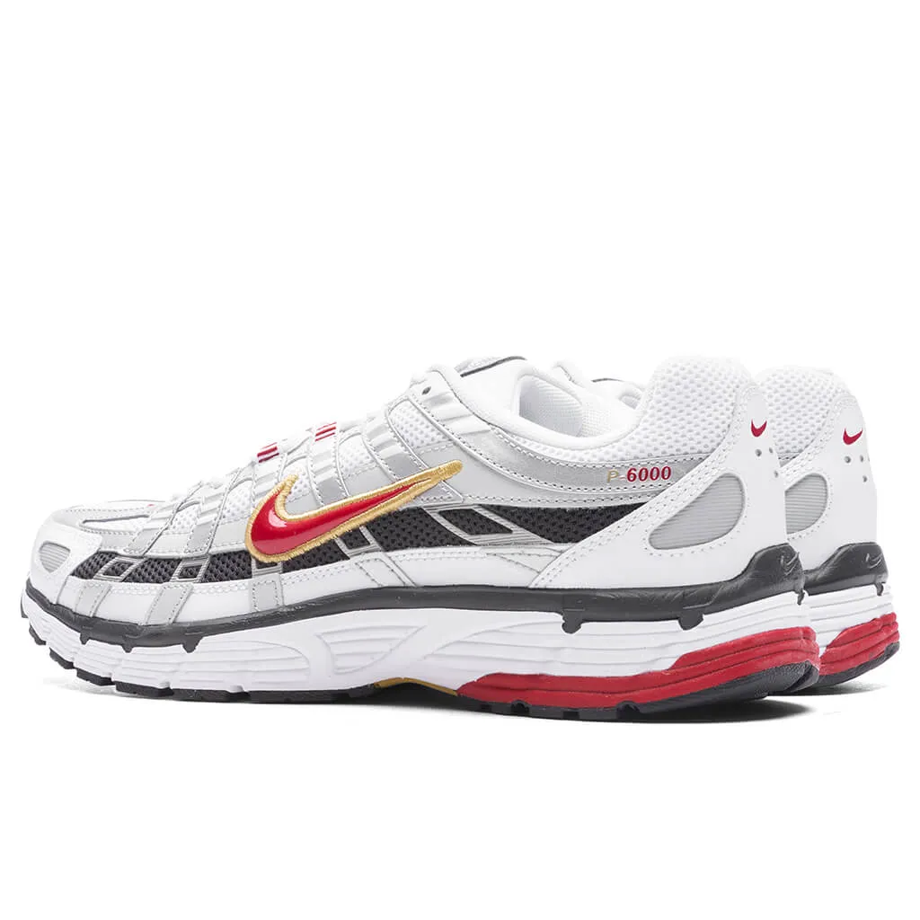 P-6000 Shoes - White/Varsity Red/ Metallic Platinum