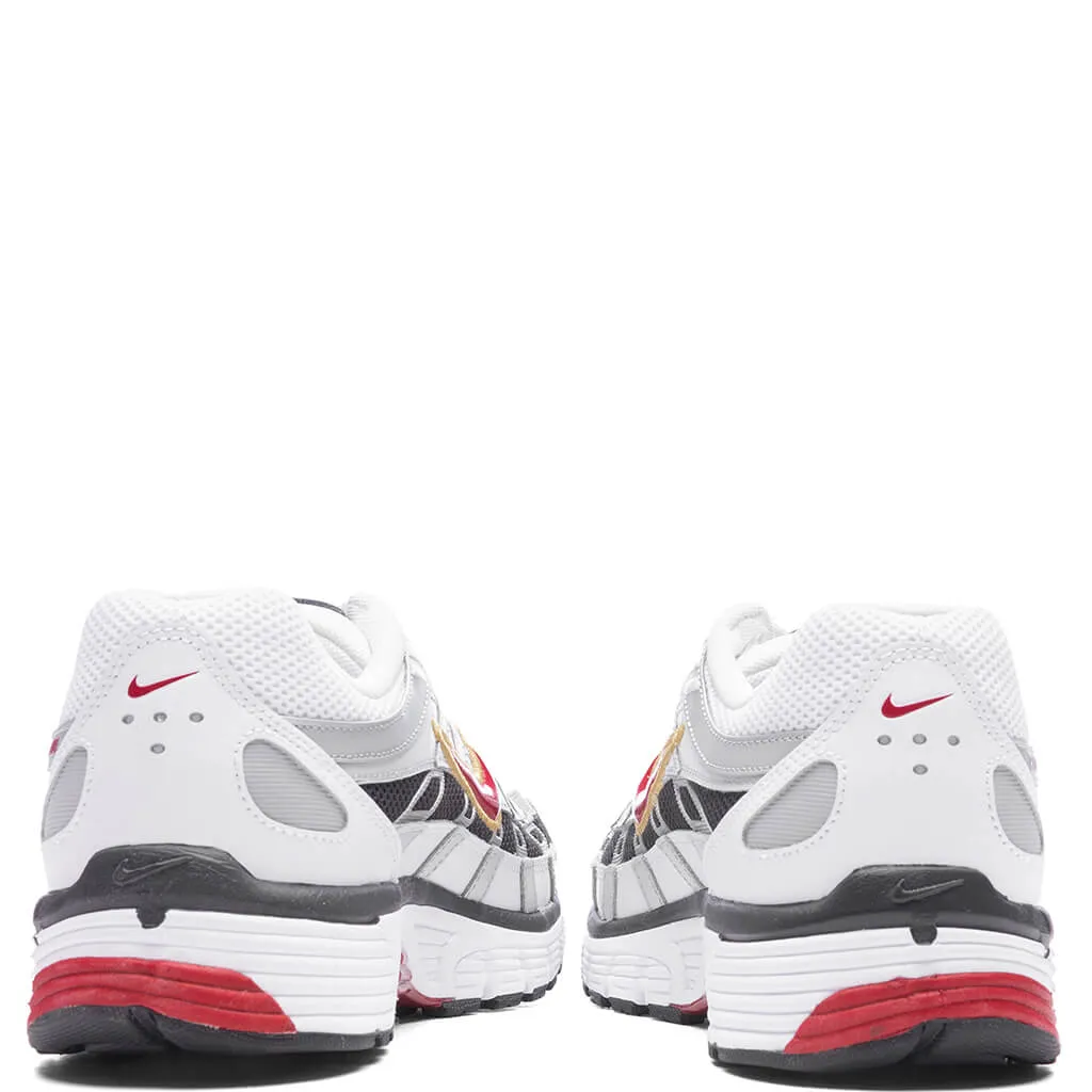 P-6000 Shoes - White/Varsity Red/ Metallic Platinum