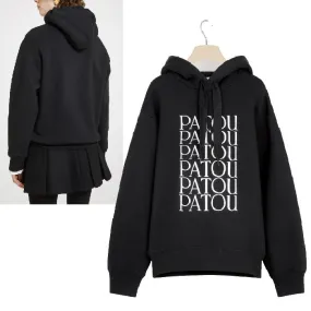 PATOU Long Sleeves Cotton Logo Hoodies & Sweatshirts