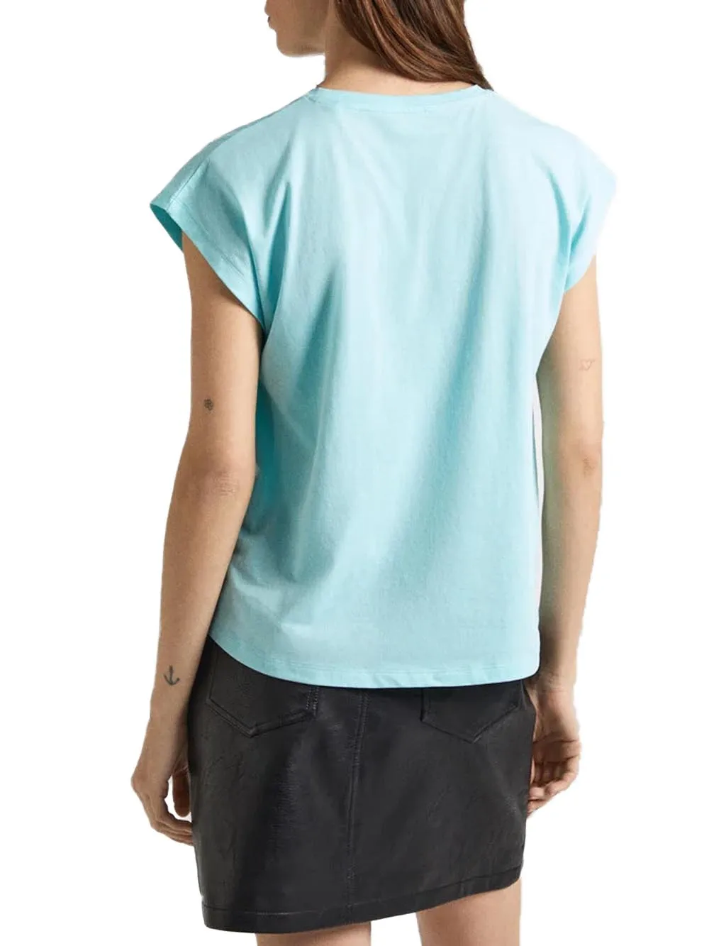 Pepe Jeans T-shirt Women's Lory Pl505853 Aqua Green