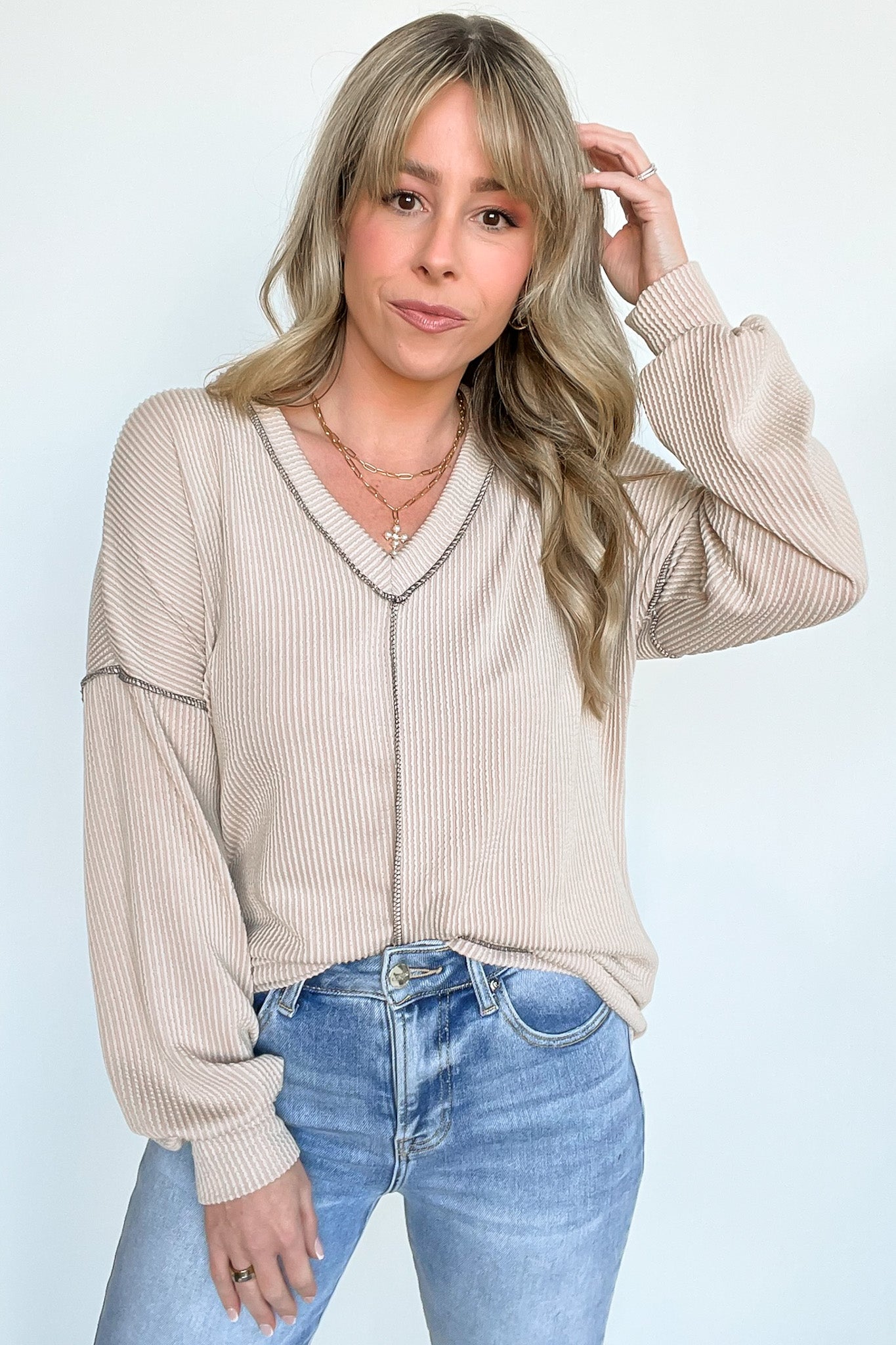 Perfect Option Ribbed Knit Top Sale