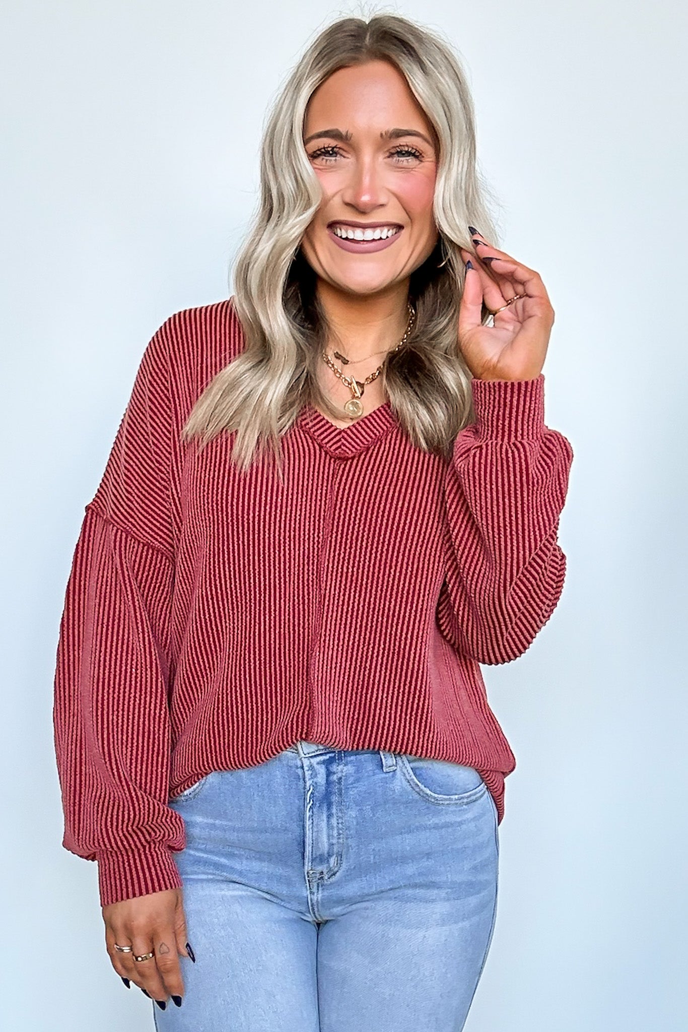 Perfect Option Ribbed Knit Top Sale