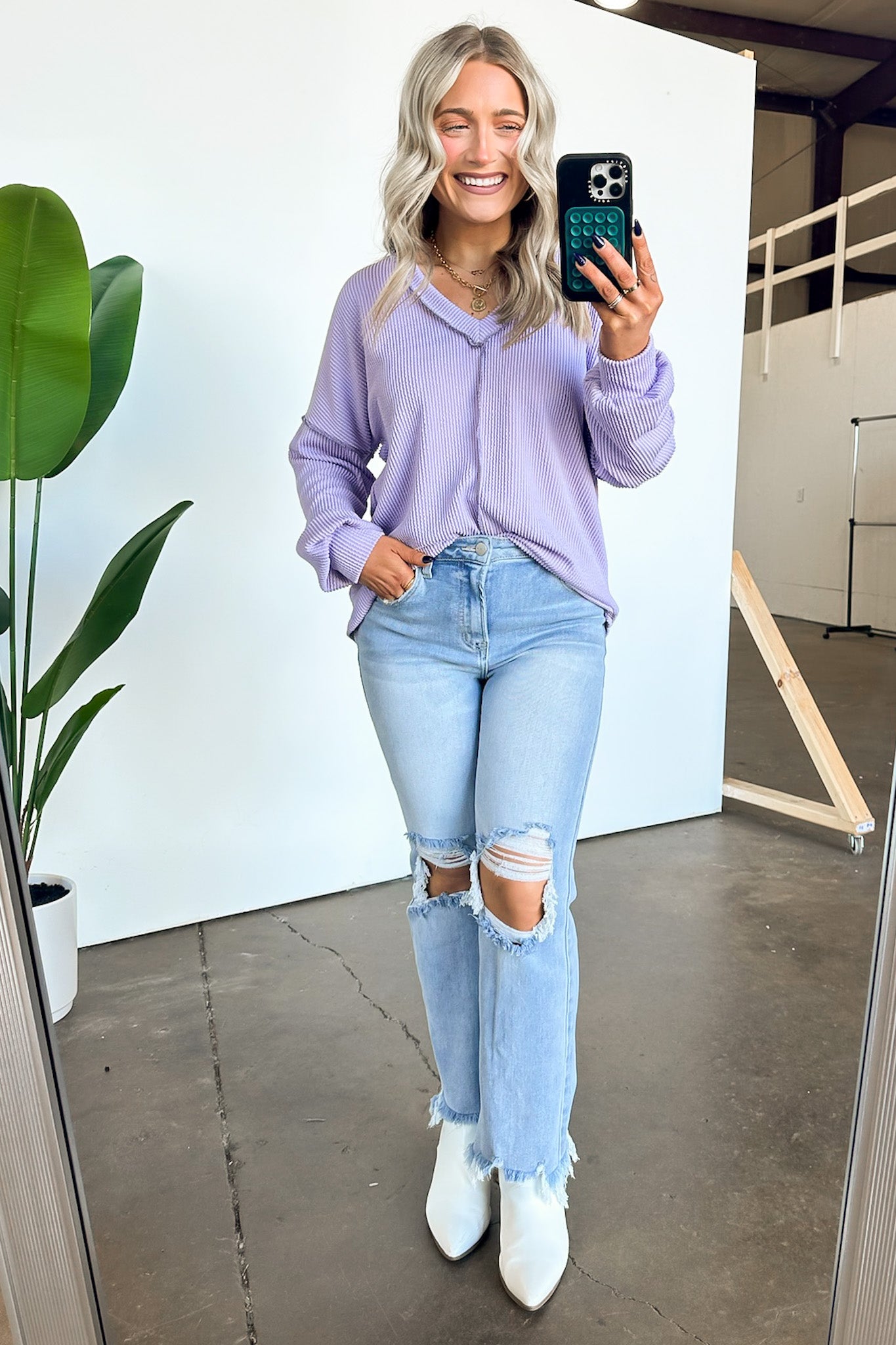 Perfect Option Ribbed Knit Top Sale