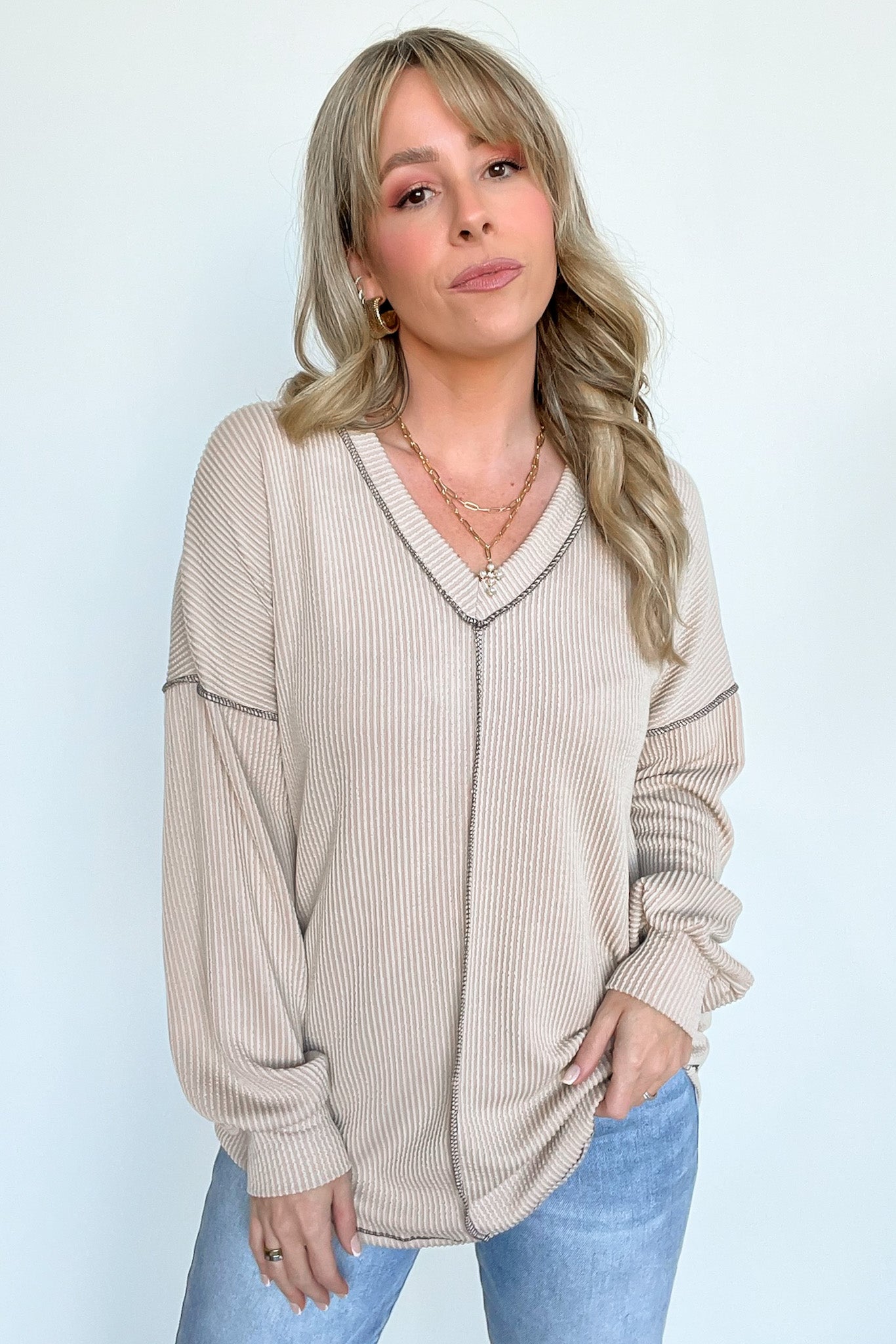 Perfect Option Ribbed Knit Top Sale