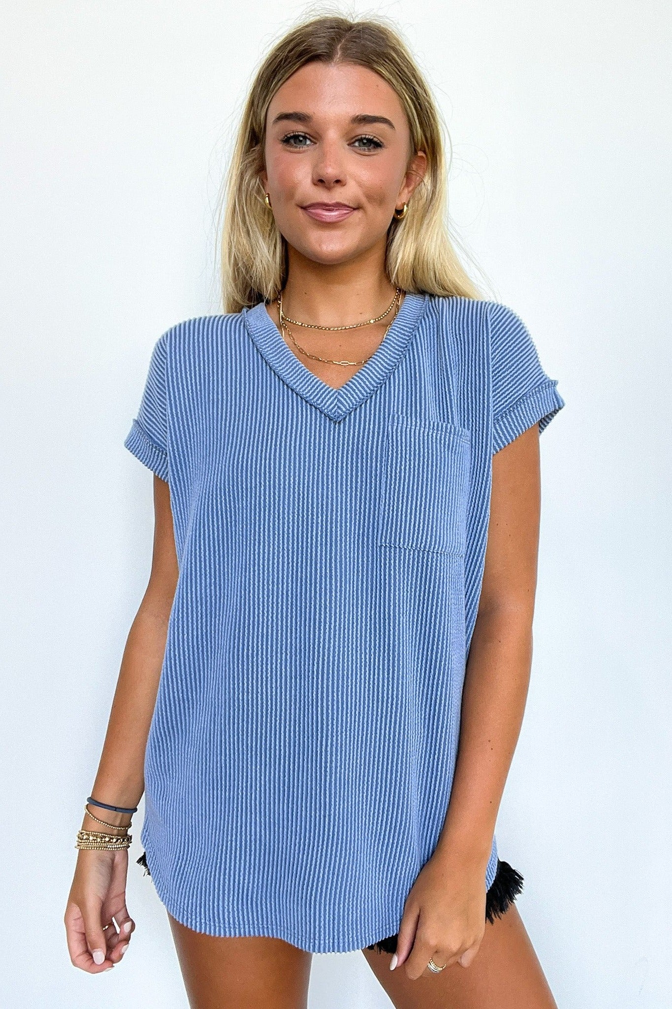 Perfect V-Neck Dolman Pocket Top