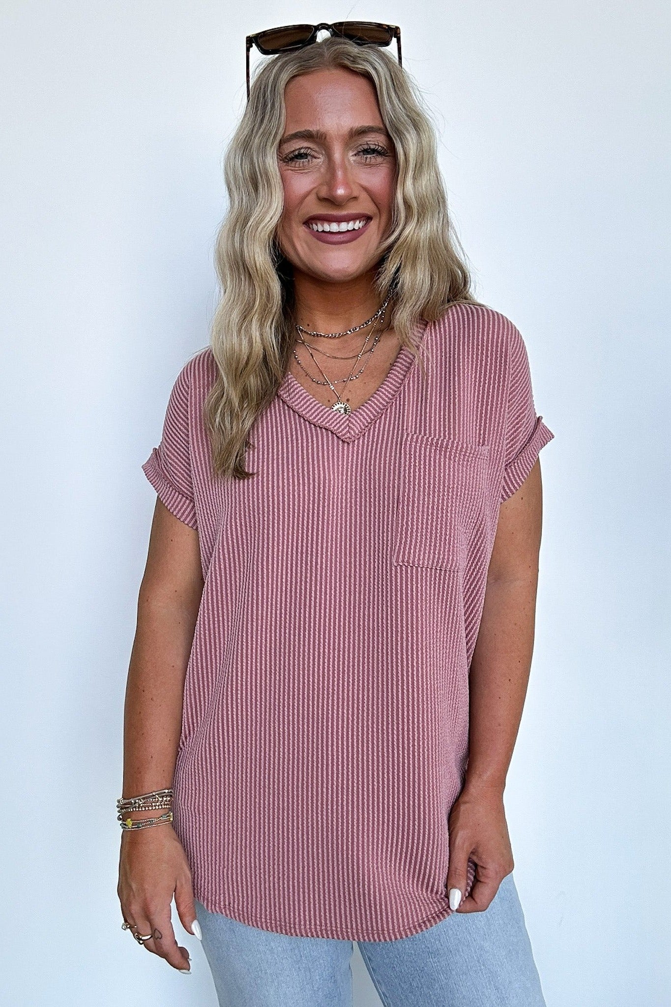 Perfect V-Neck Dolman Pocket Top