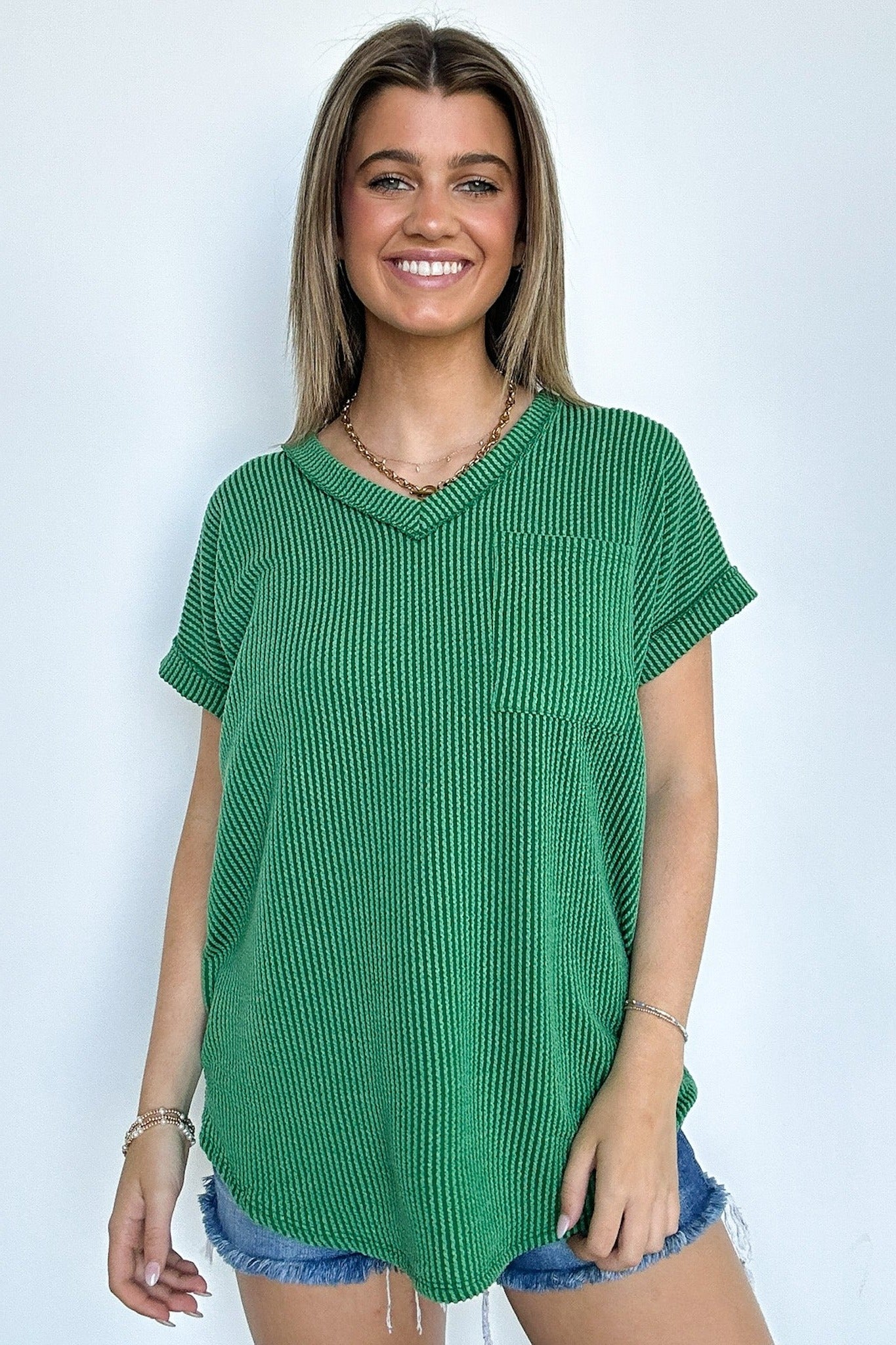 Perfect V-Neck Dolman Pocket Top