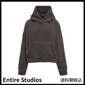 plain cotton hoodies for unisex street style long sleeves at entire studios