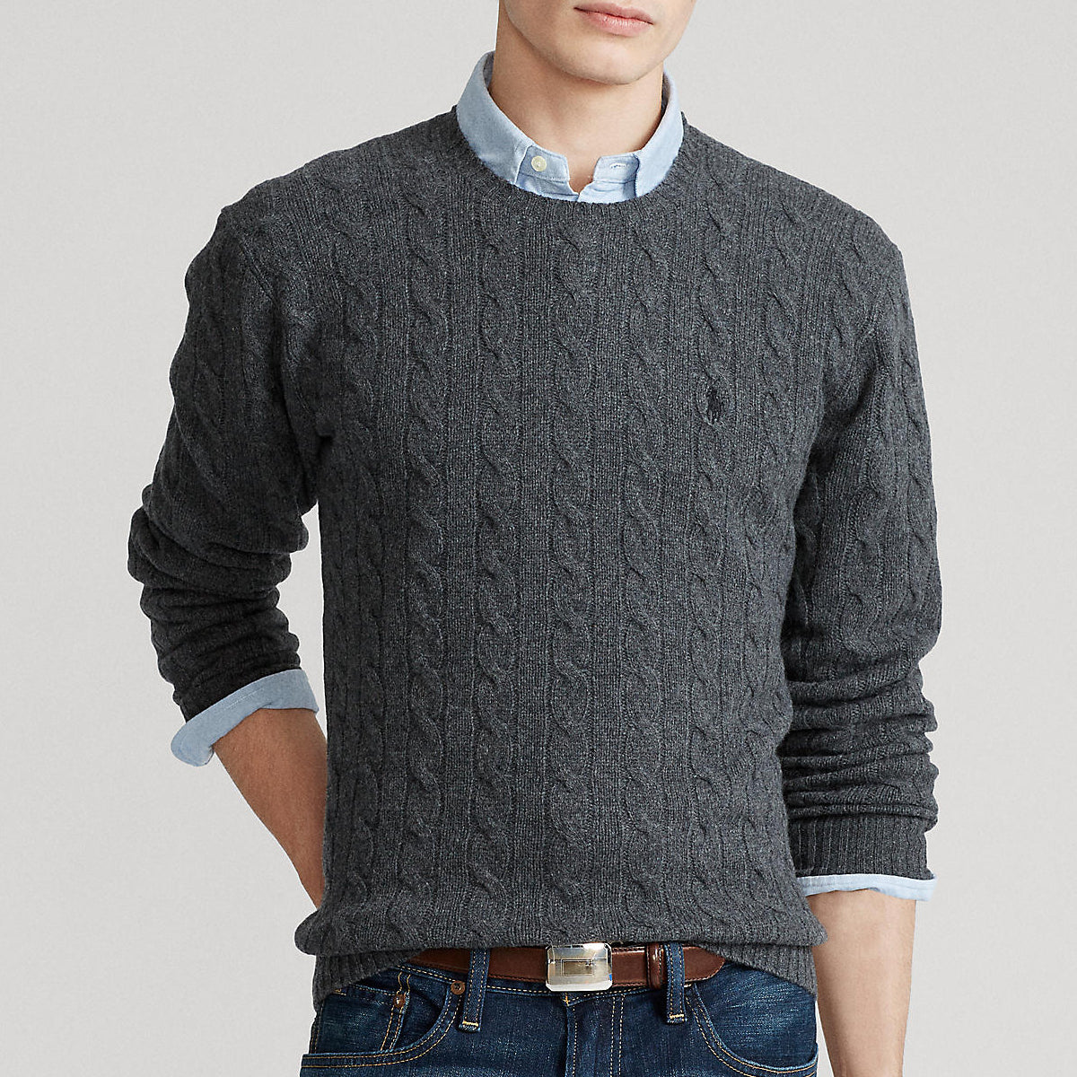 Polo Ralph Lauren - Grey Cable Knit Jumper