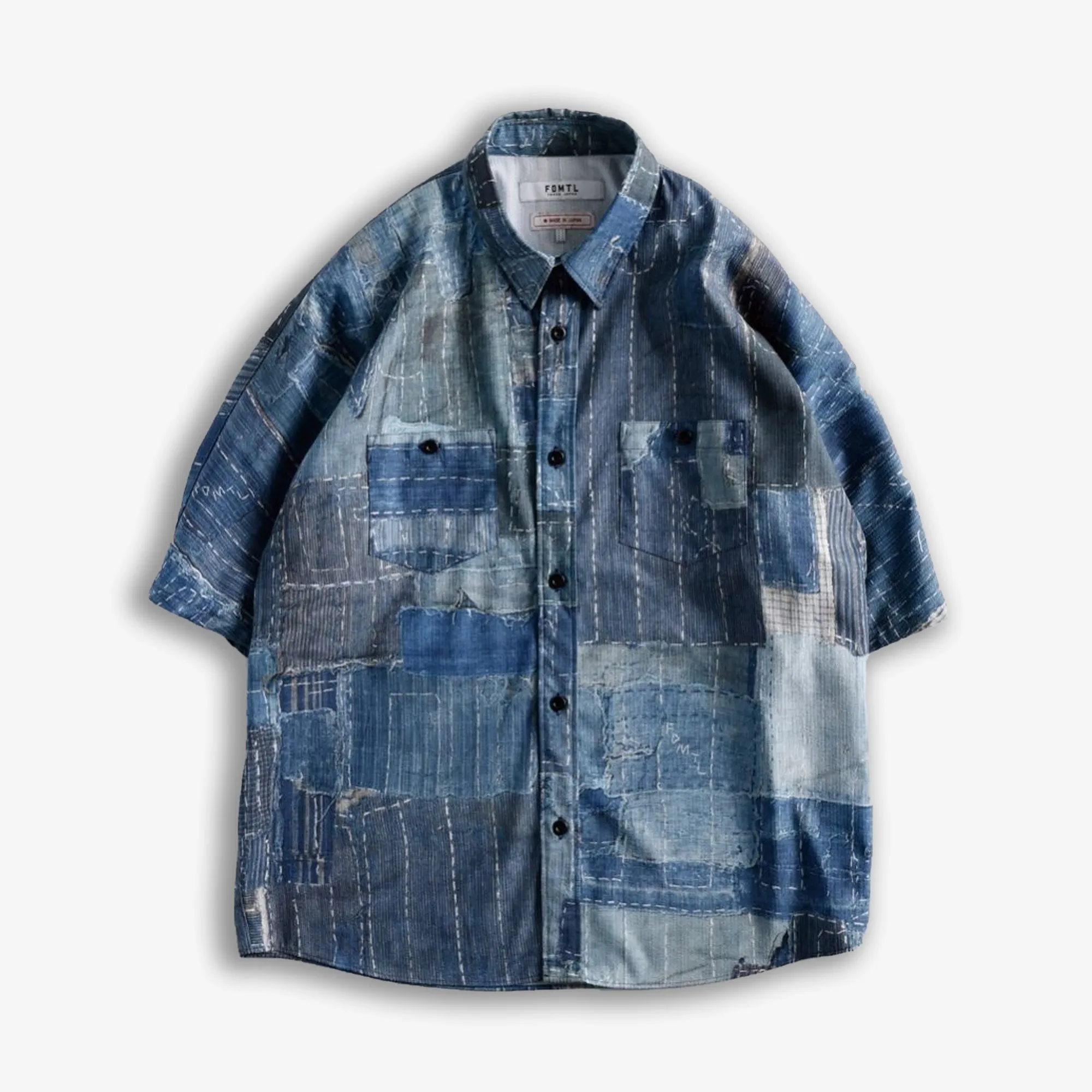 PRINTED PATCHWORK SHORT SLEEVE SHIRT 'BORO' - Shop Now