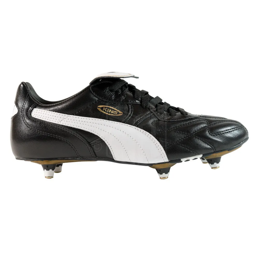 Puma King Pro SG Football Boots - Black/White/Gold.