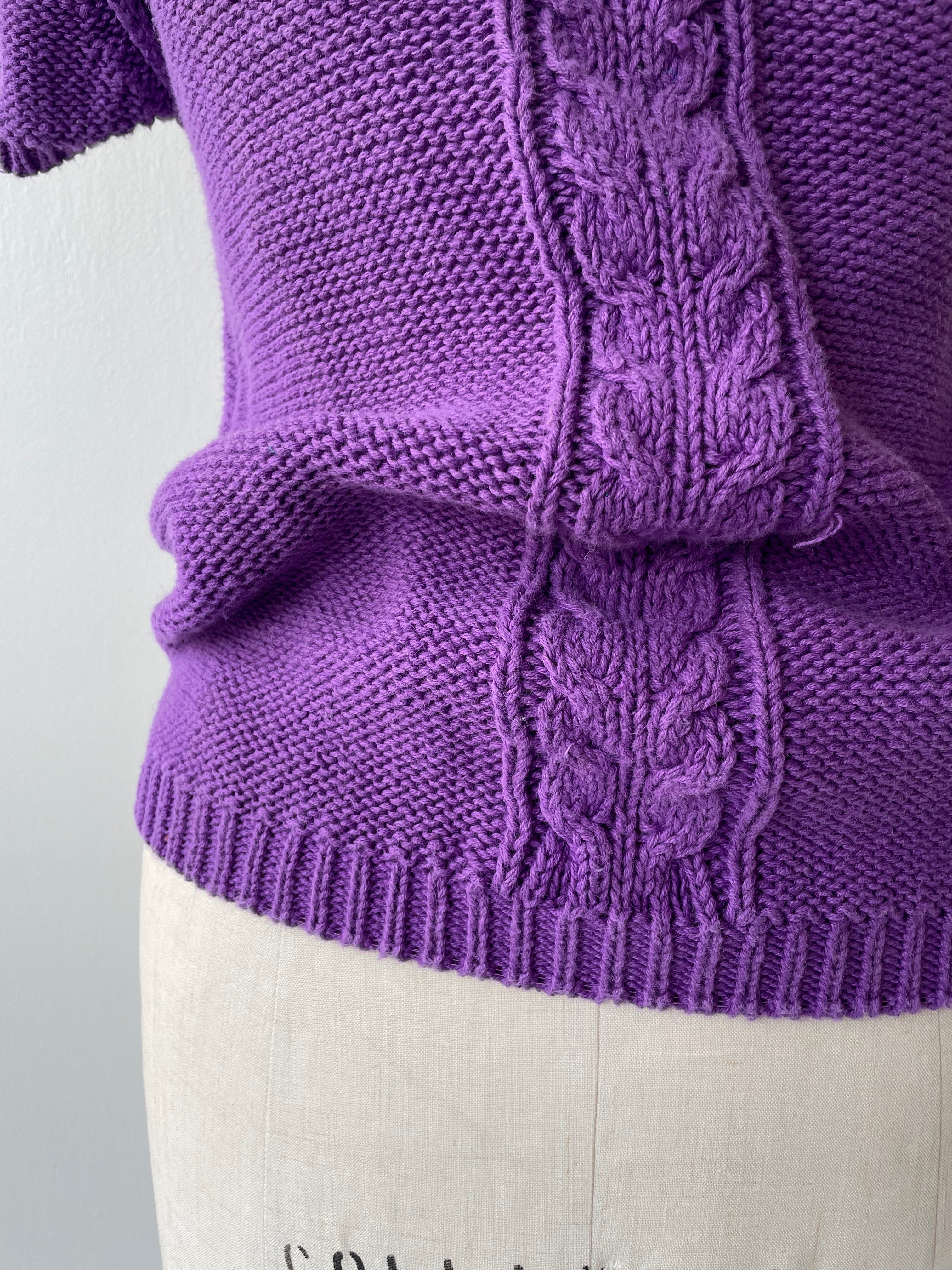 Purple Cotton Sweater - Deep Purple Cotton Sweater - Trendy and Comfortable Options - Shop Now