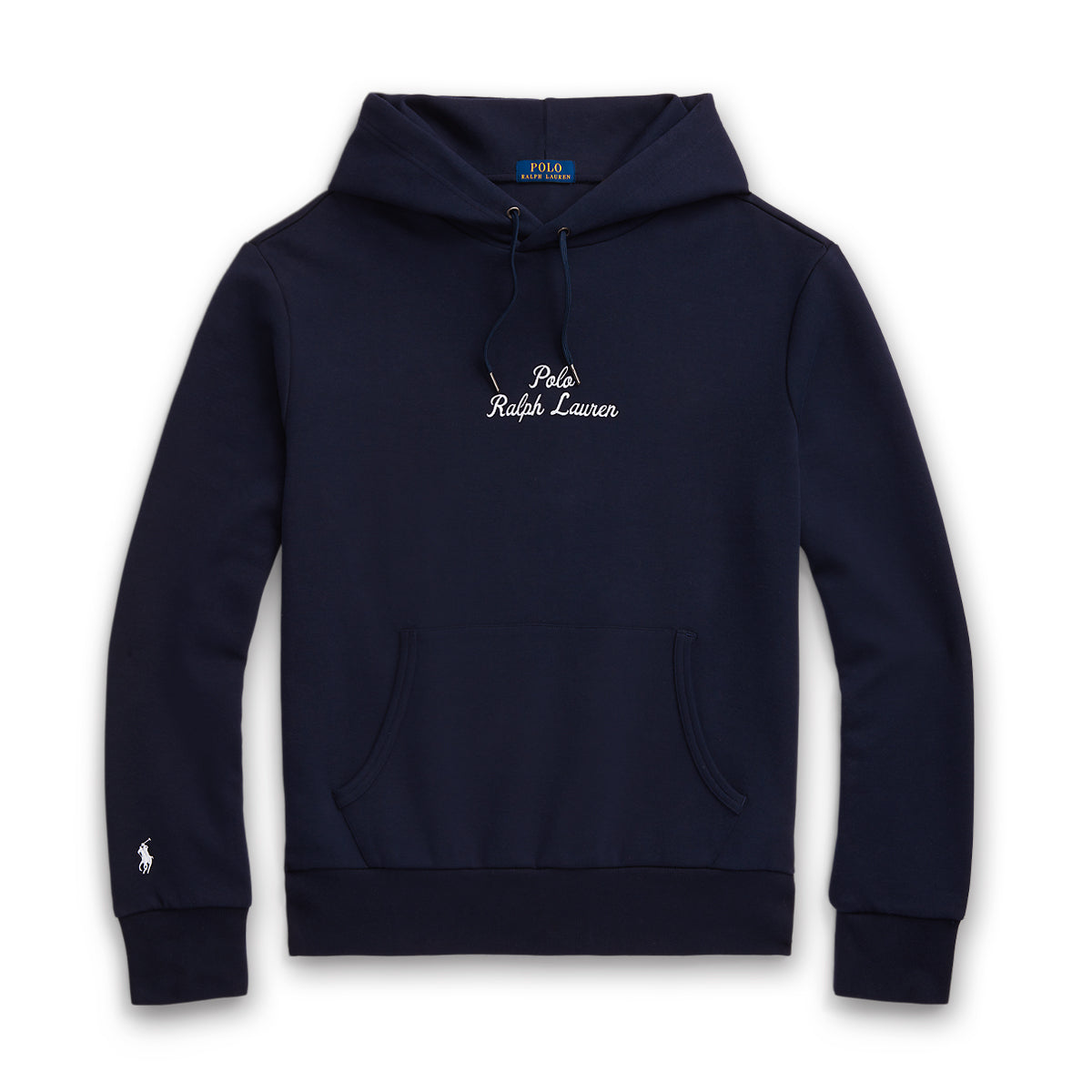 Ralph Lauren Double-Knit Hoodie - Navy Blue Signature Logo