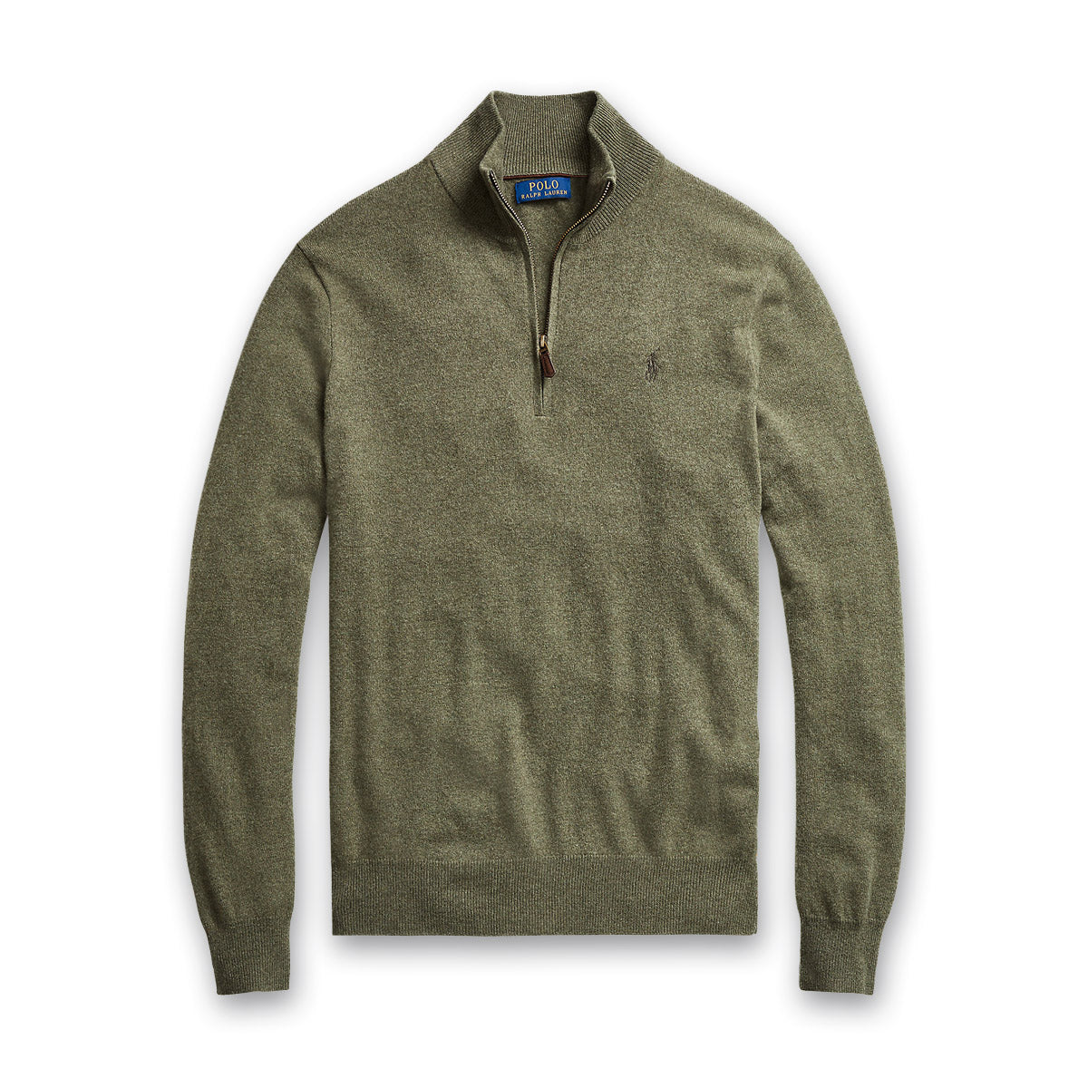 Ralph Lauren Green Merino Quarter-Zip Sweater