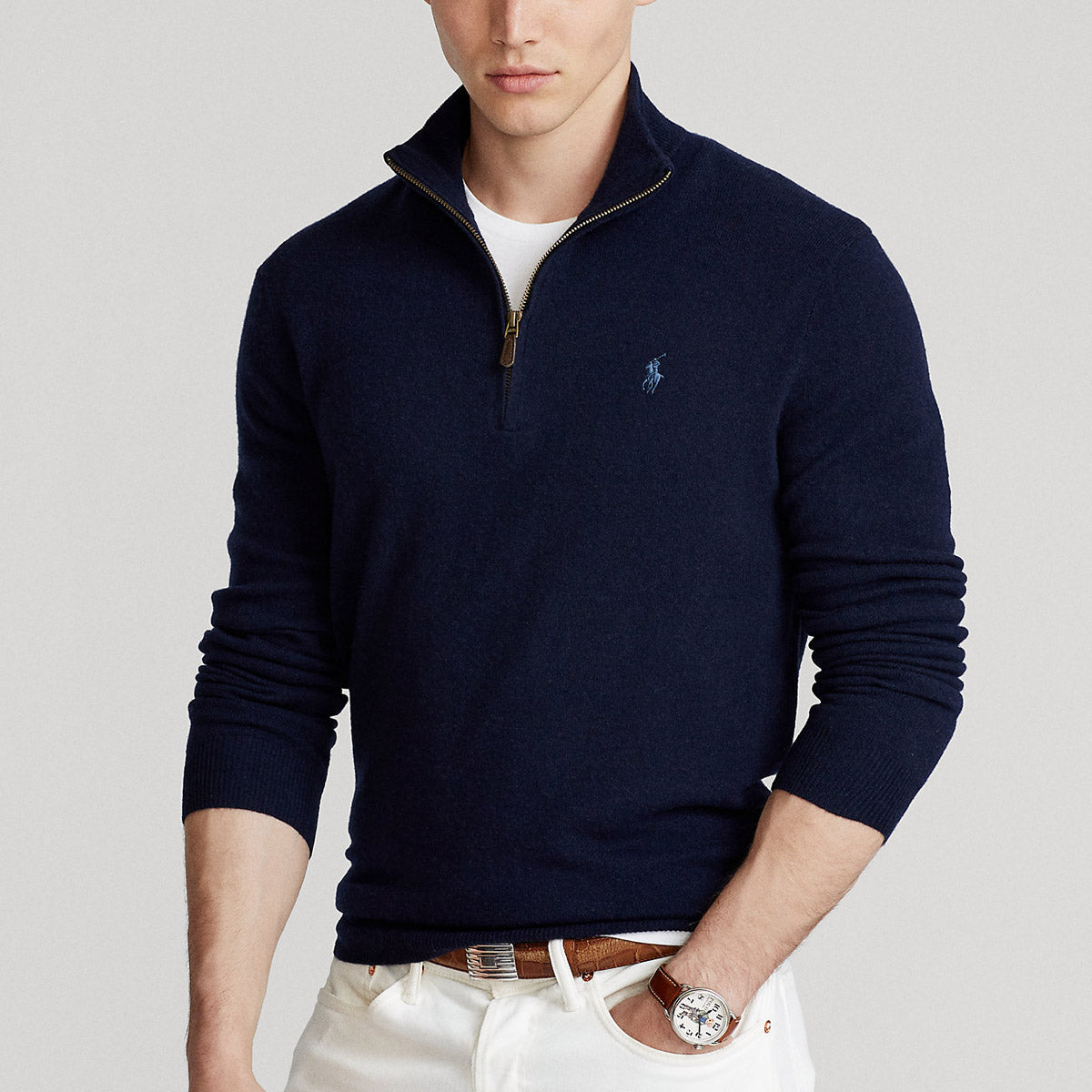 Ralph Lauren Merino Quarter-Zip Sweater - Navy