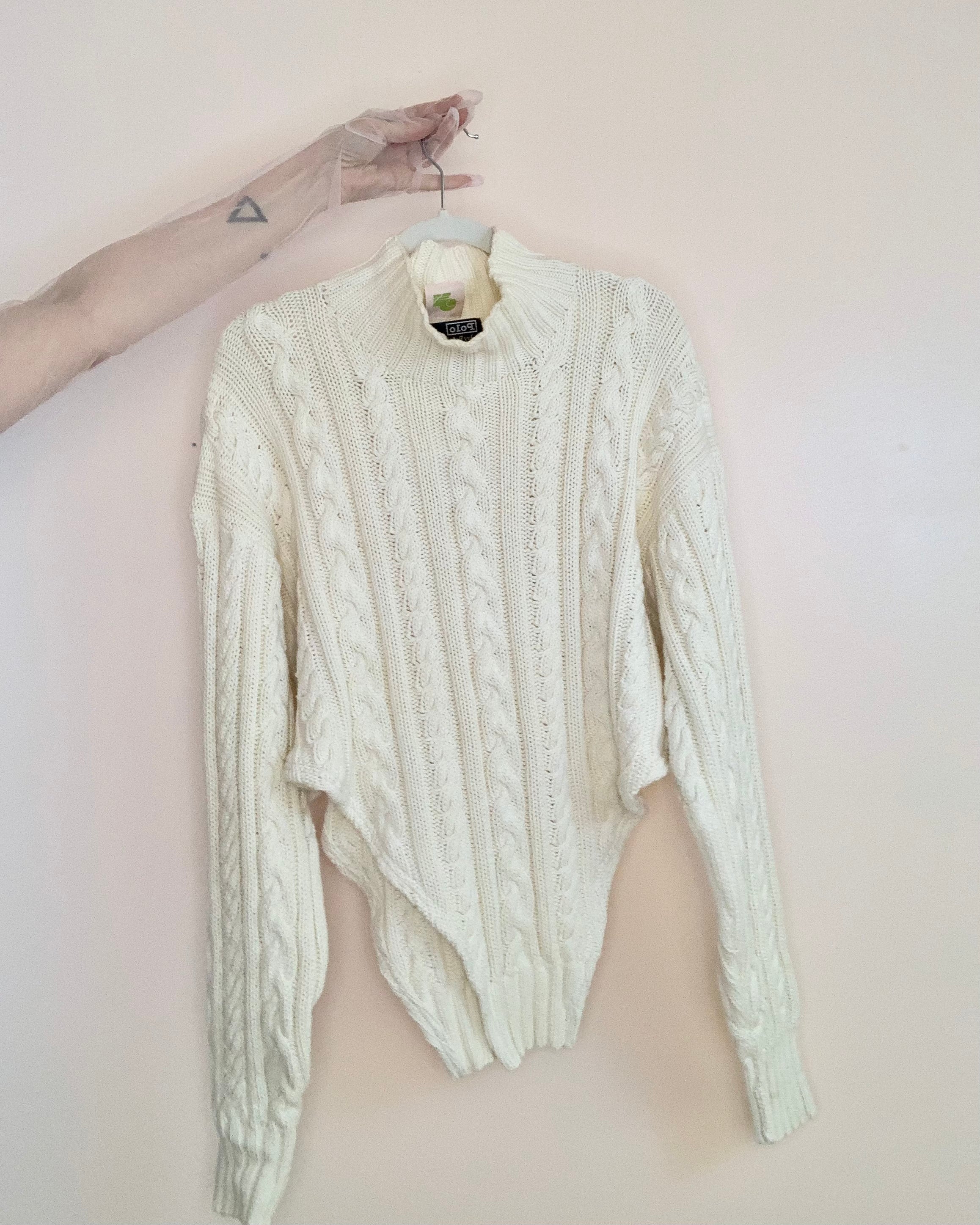 Reclaimed cotton turtleneck sweater bodysuit