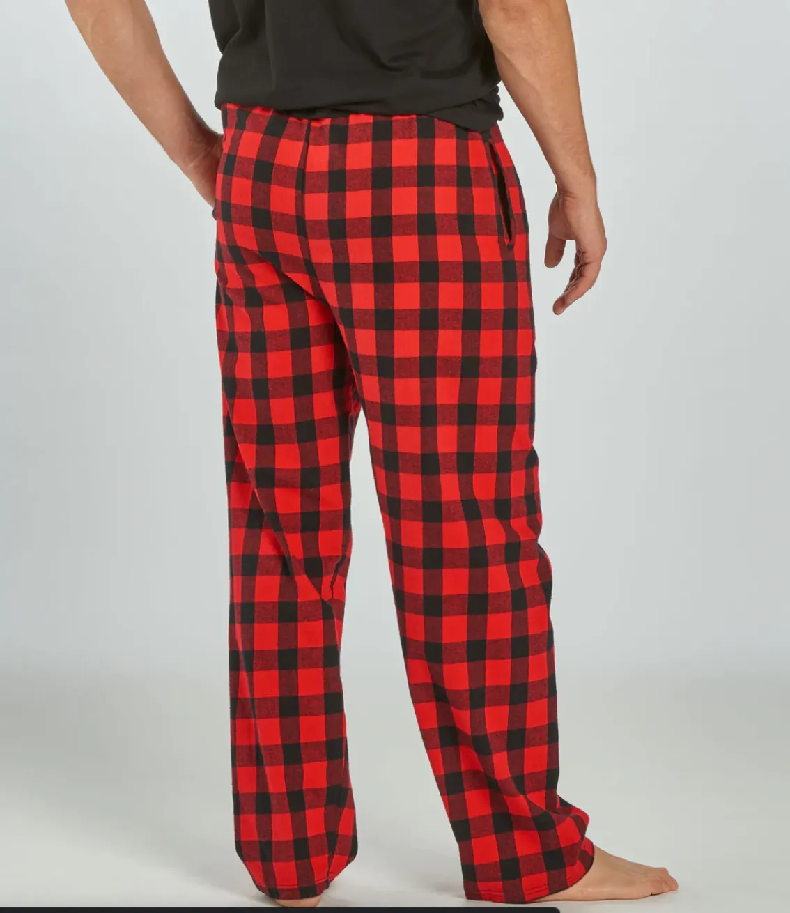 Red and black plaid flannel pajama pants