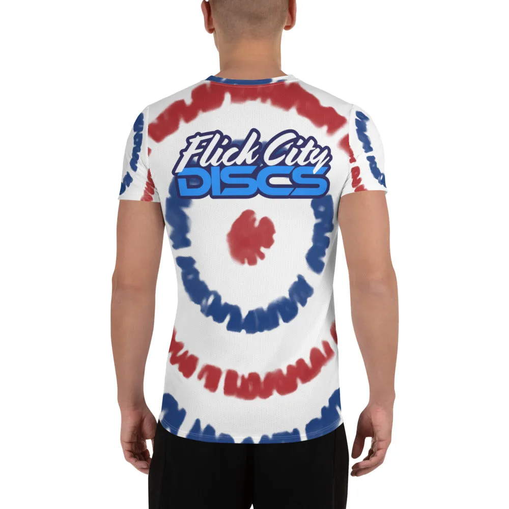 Red White Blue Tie Dye Men's Performance Shirt