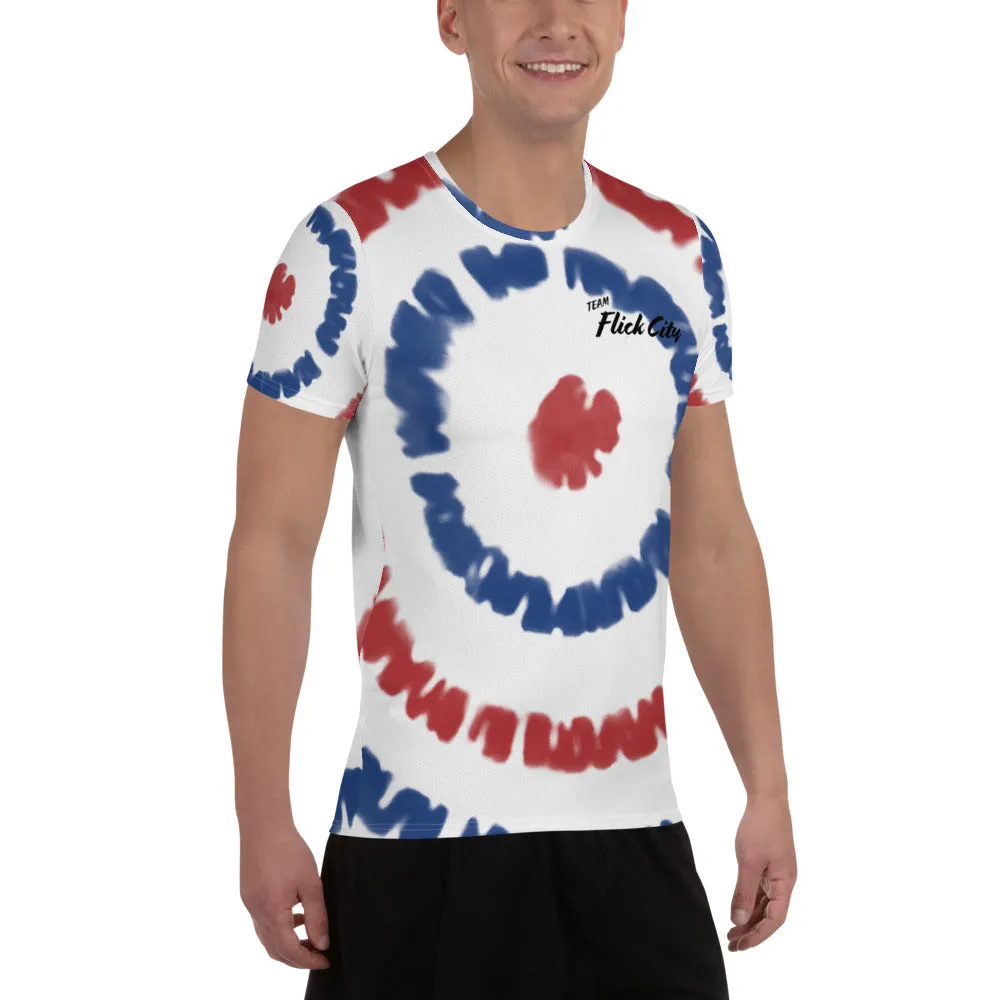 Red White Blue Tie Dye Men's Performance Shirt