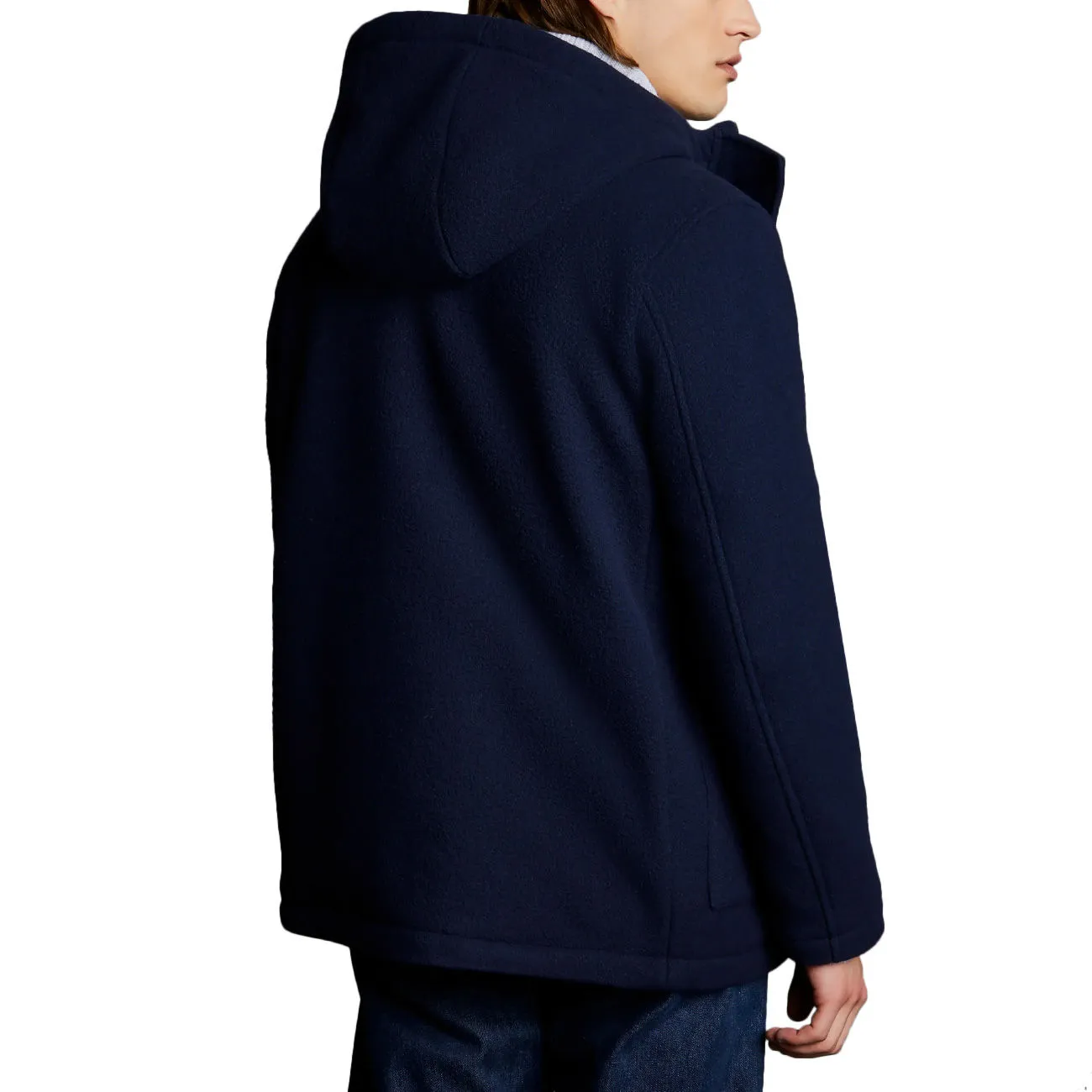 Results: Men's Navy Blue Parka Jacket with 3 Hooks