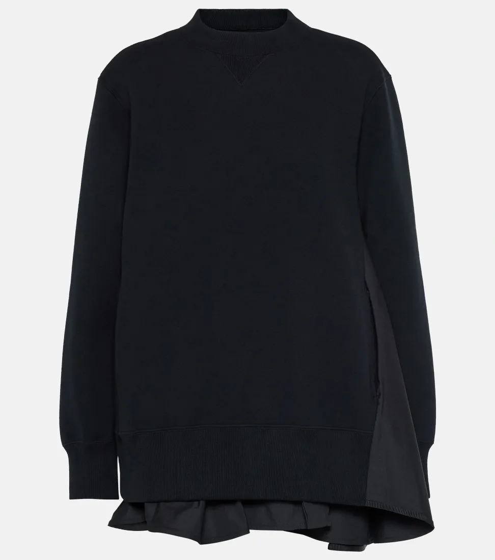 sacai plain cotton hoodies and sweatshirts with long sleeves for street style