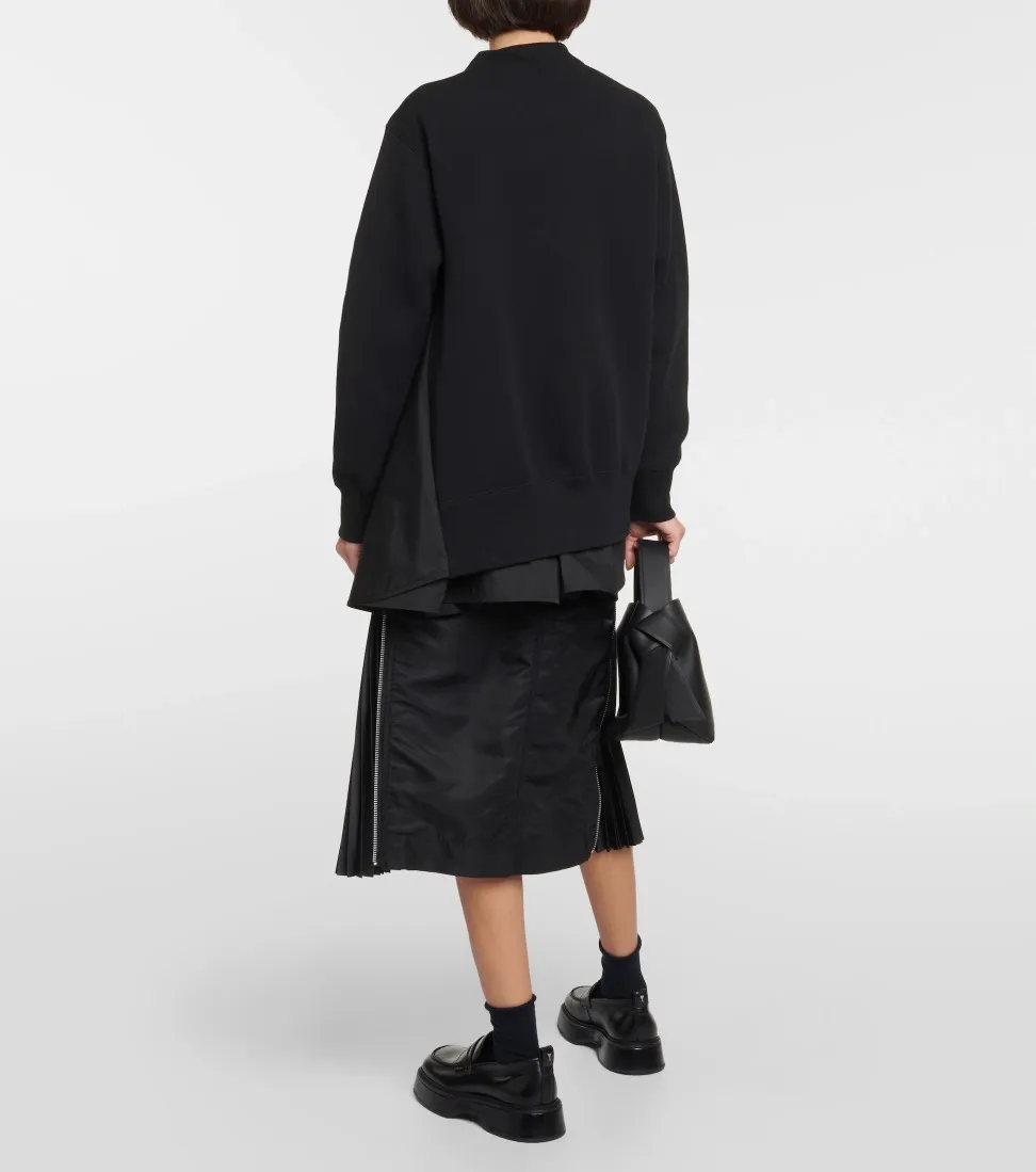 sacai plain cotton hoodies and sweatshirts with long sleeves for street style