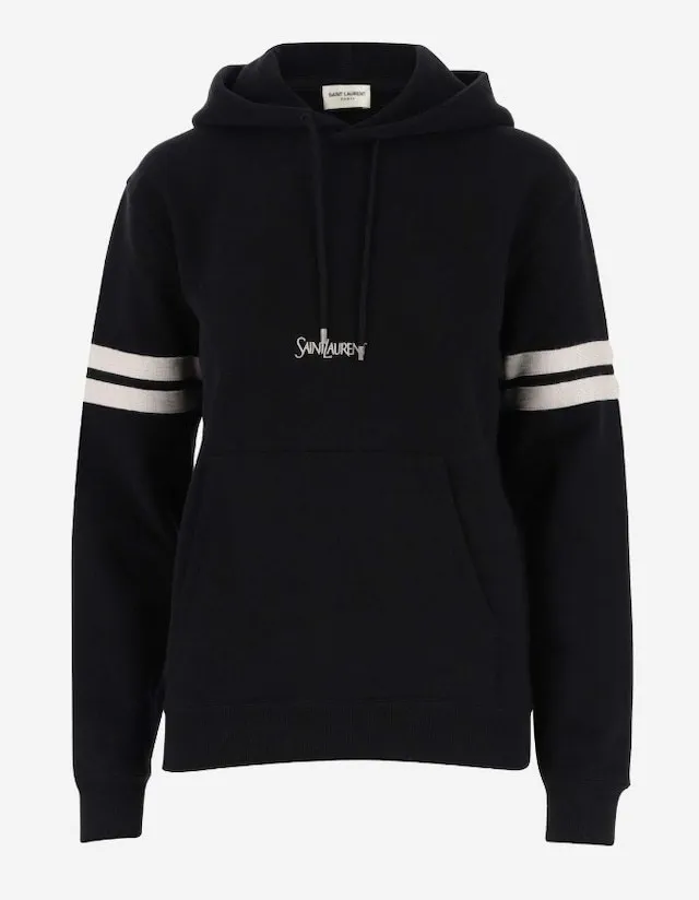 Saint Laurent Long Sleeve Cotton Logo Hoodies & Sweatshirts for Men