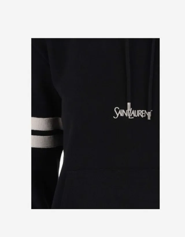 Saint Laurent Long Sleeve Cotton Logo Hoodies & Sweatshirts for Men