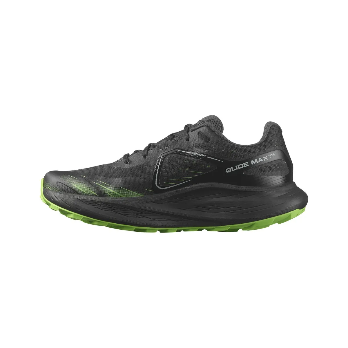 Salomon Glide Max TR Black Green Running Shoes