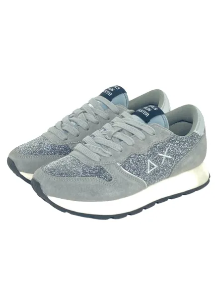 silver glitter mesh sneakers Z43204 Ally