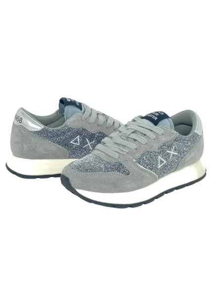 silver glitter mesh sneakers Z43204 Ally