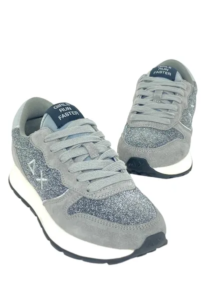 silver glitter mesh sneakers Z43204 Ally