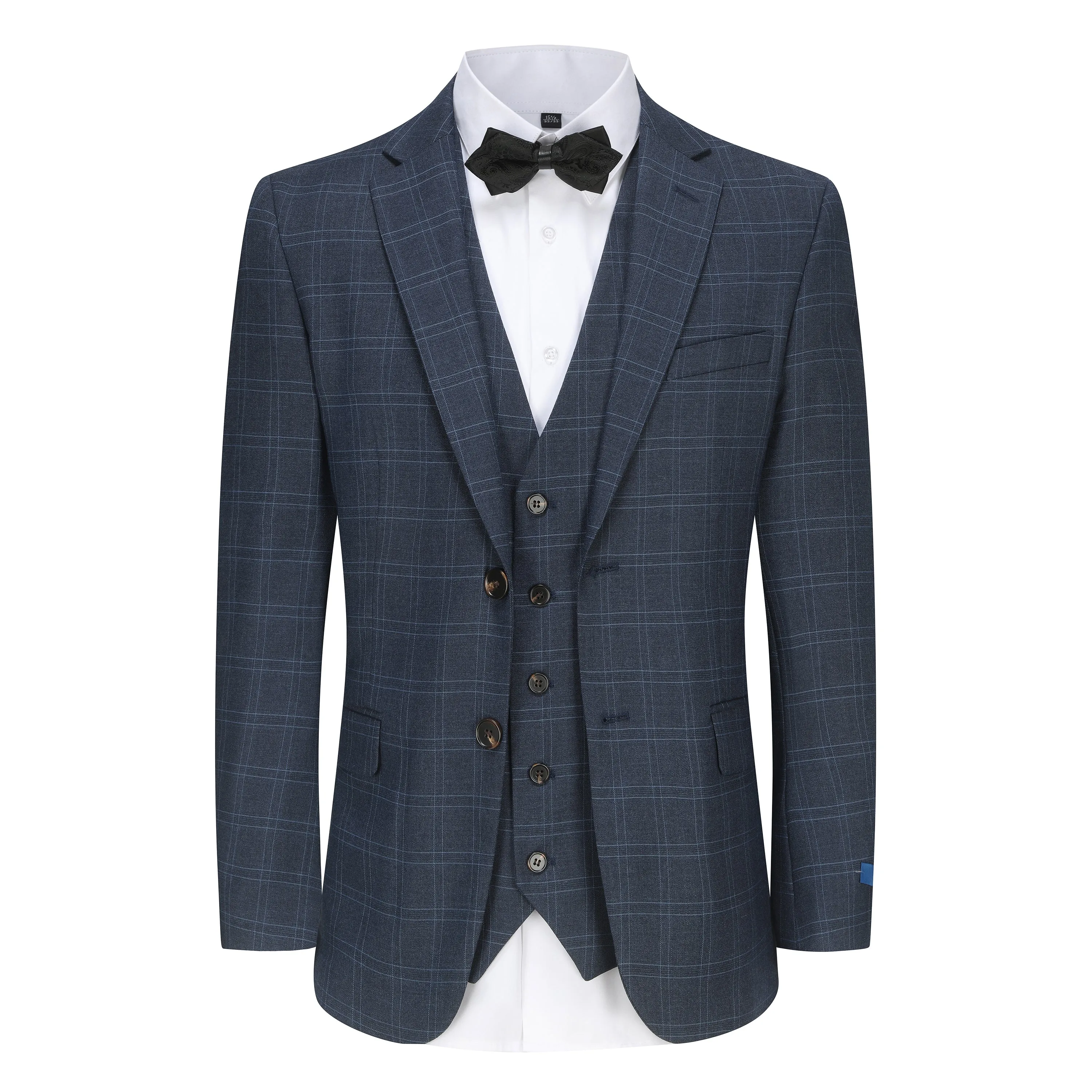 Slim Fit Blue Check Suit