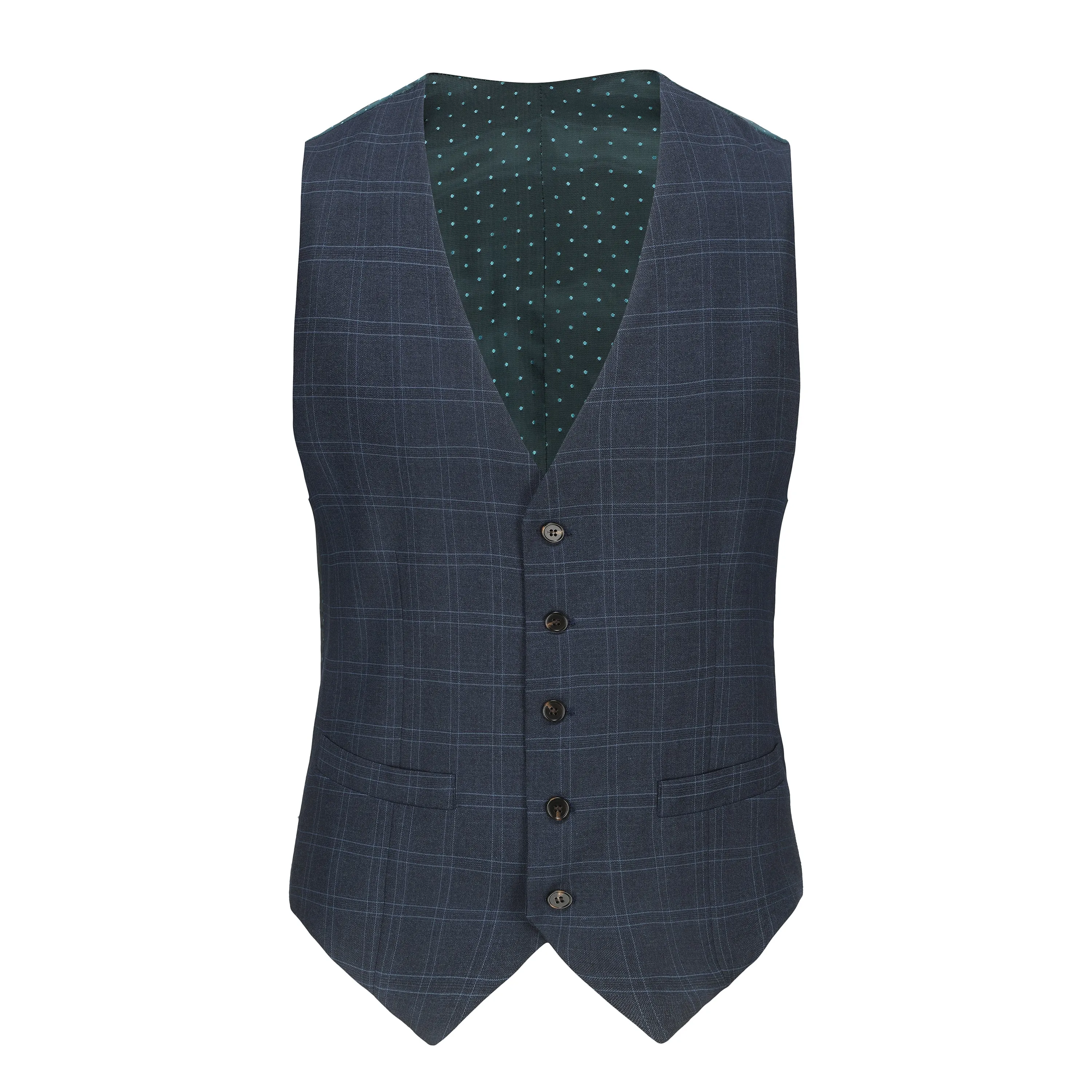 Slim Fit Blue Check Suit