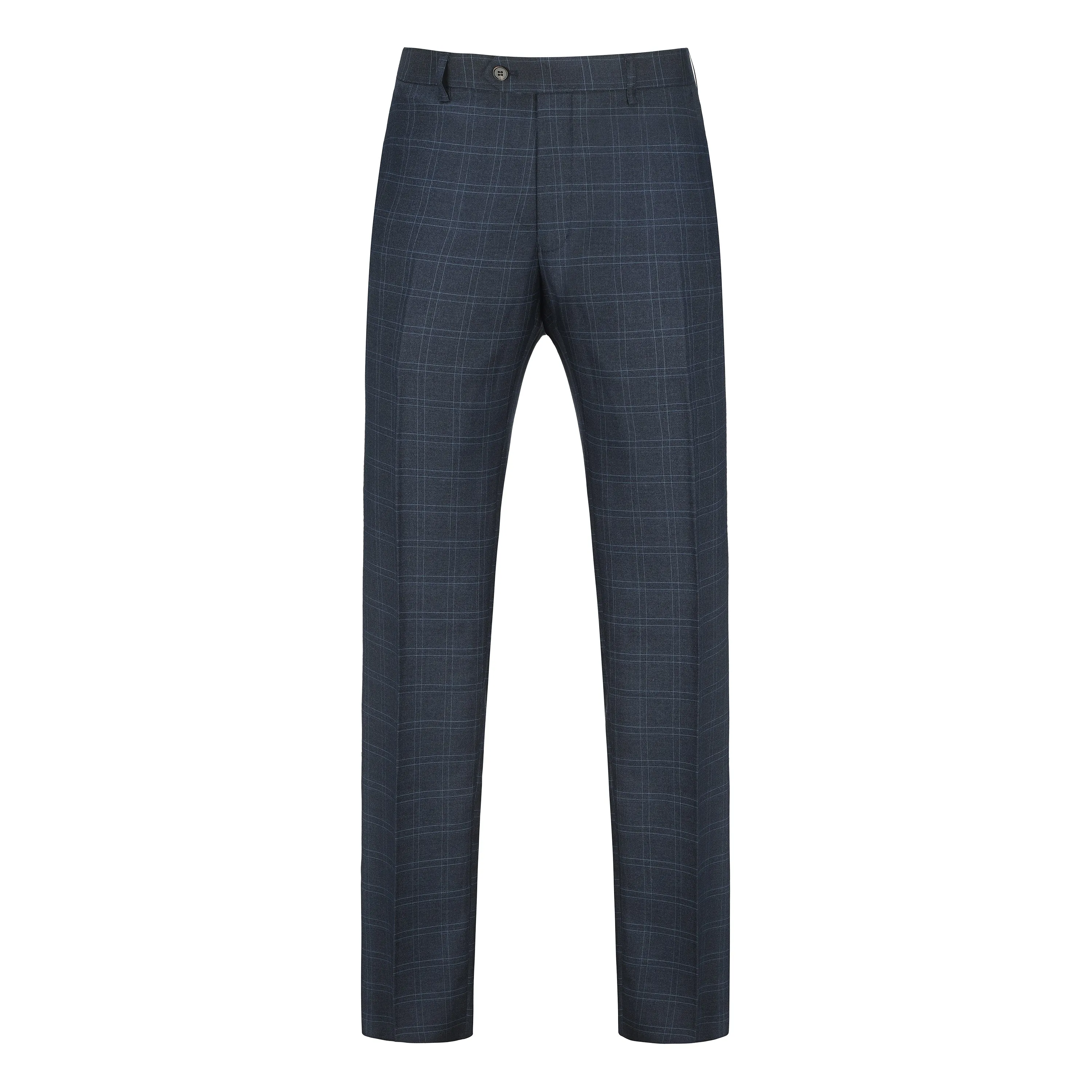 Slim Fit Blue Check Suit