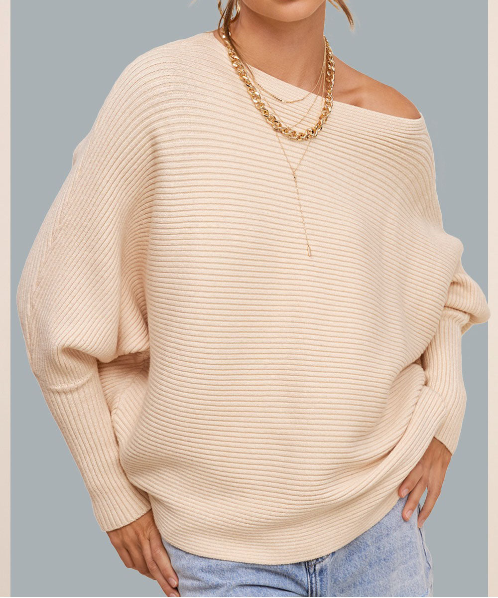 Slouchy Bubble Sleeve Sweater - Oat Milk - Sale