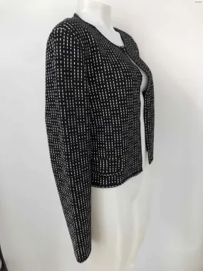 St. John Black and White Knit Print Blazer Size 12 (L) Women's Jacket