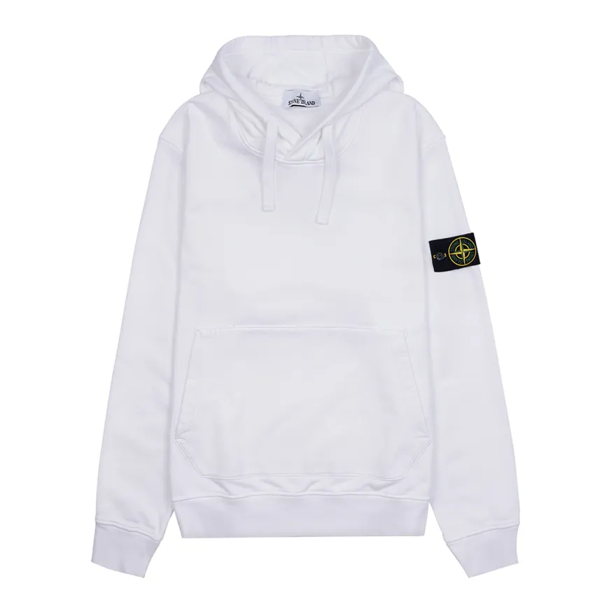 Stone Island street style logo hoodies with long sleeves.