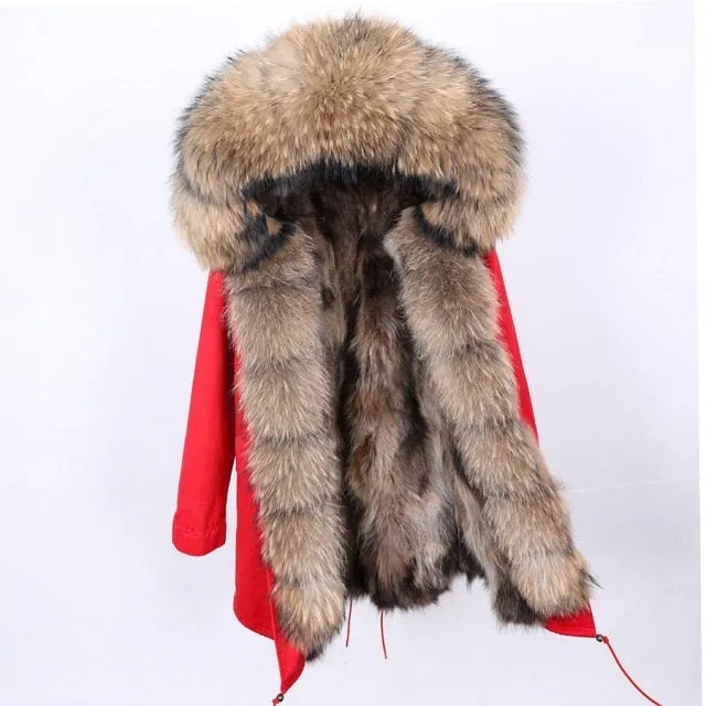 Stylish Winter Jacket | Warm Women's Coat with Raccoon Fur Collar