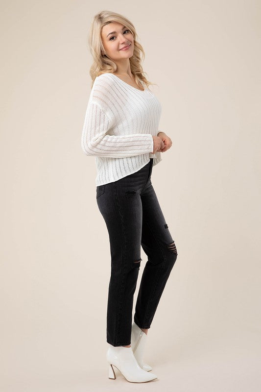 Summer V-neck sweater - Best lightweight knitwear for summer | Shop now