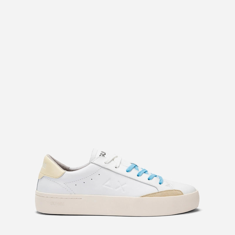 Sun68 Street White Cream Leather Sneakers