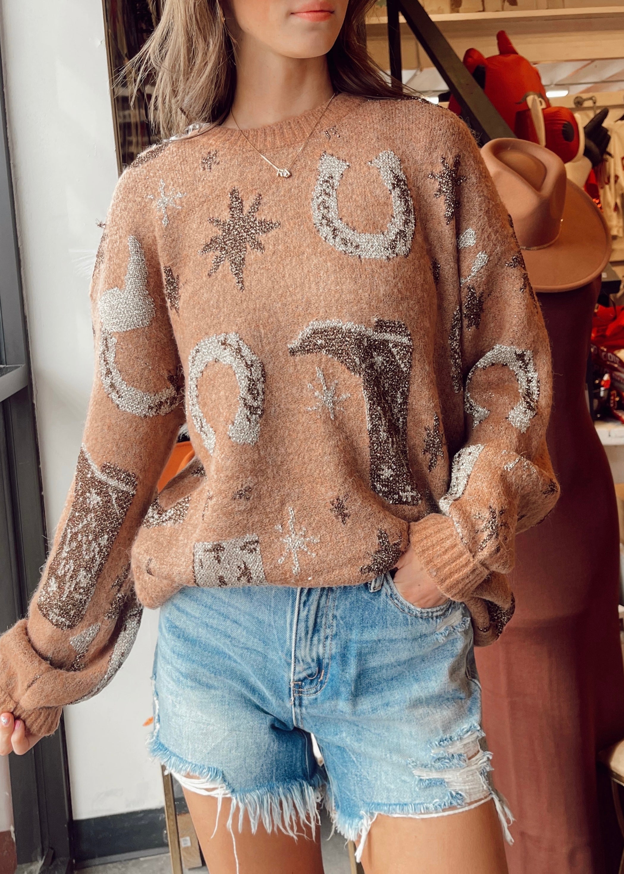 Tan Cowgirl Sweater