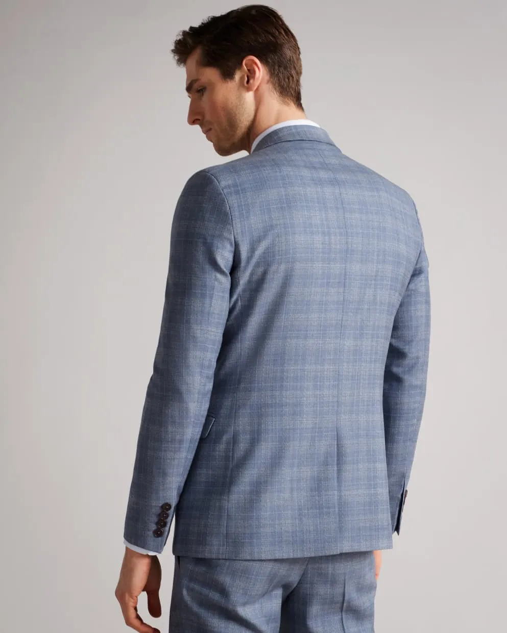 Ted Baker Slim Fit Pale Blue Check Suit - Buy Now