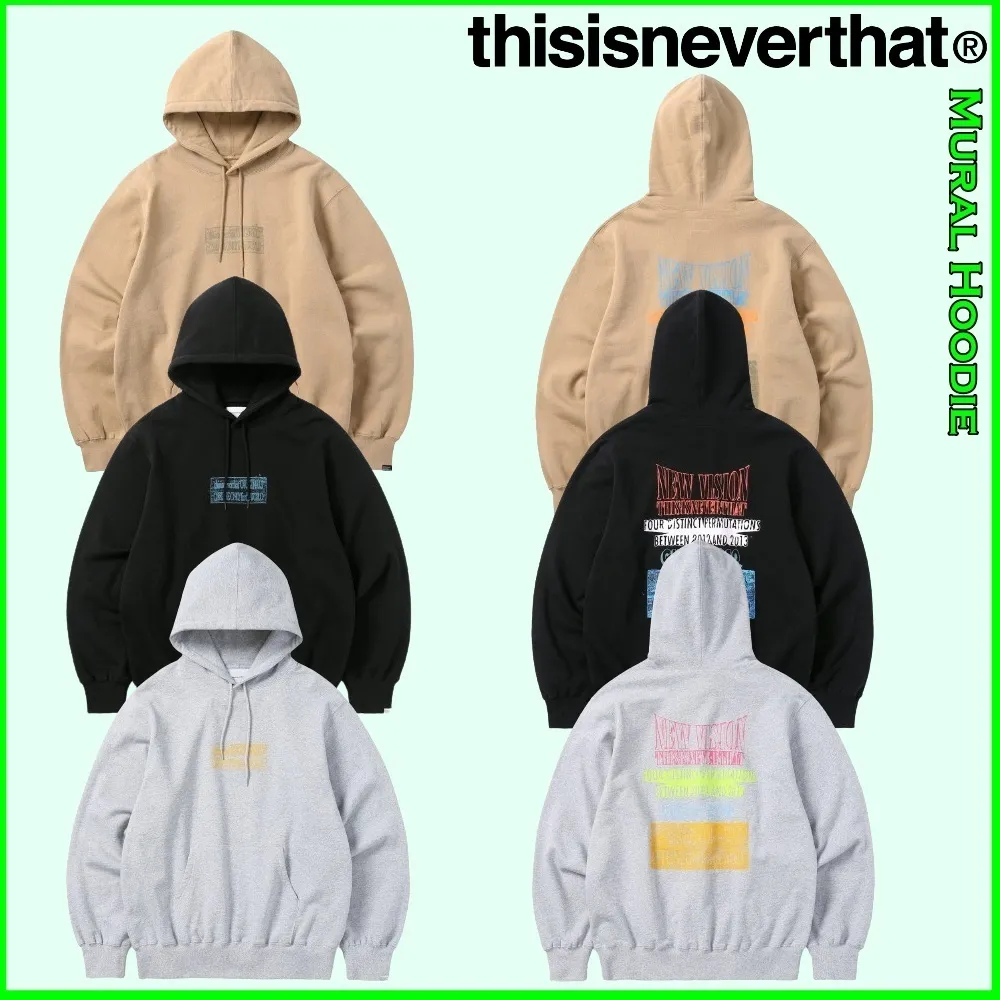 thisisneverthat unisex street style plain cotton logo hoodies