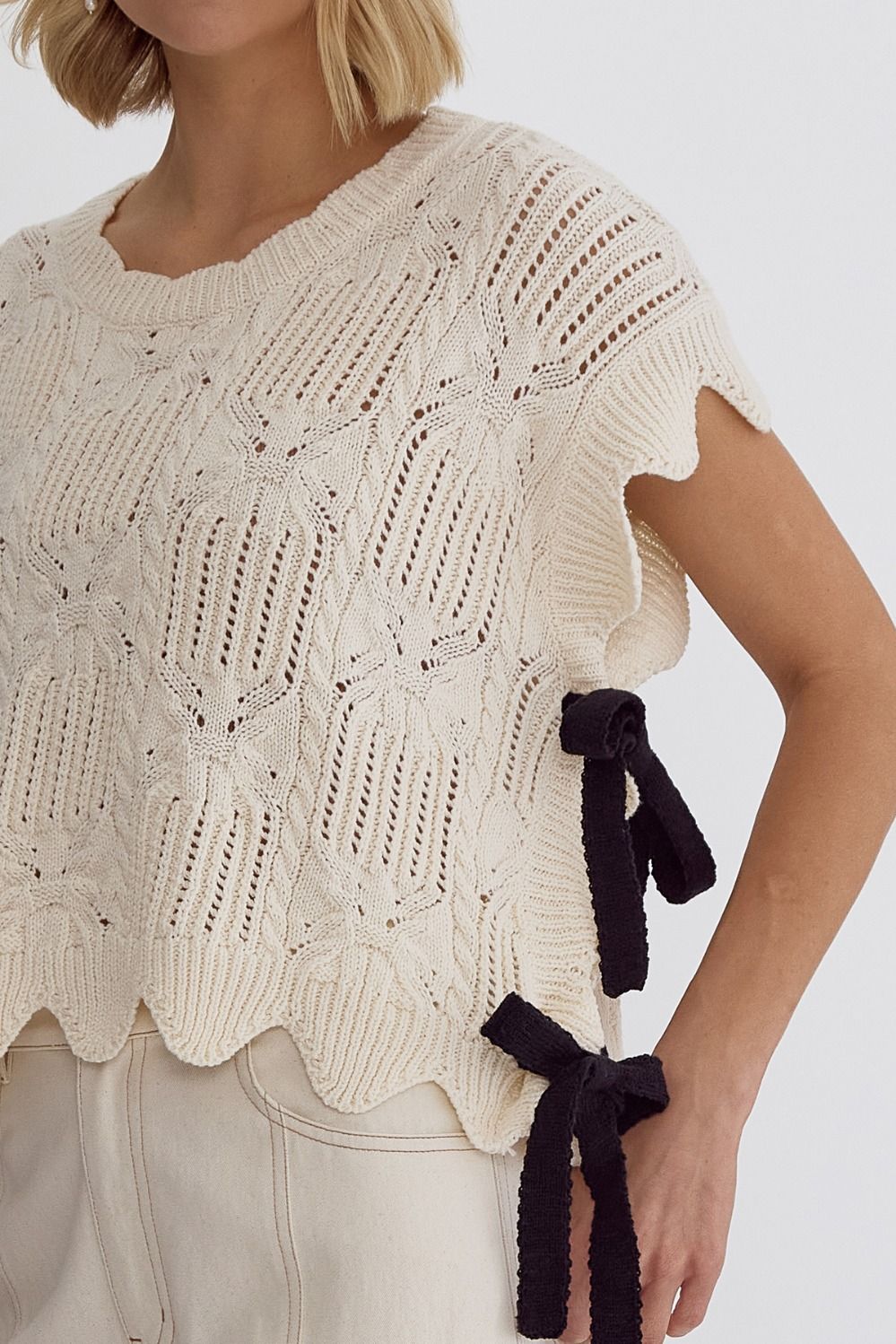 Tied Up Crochet Sweater